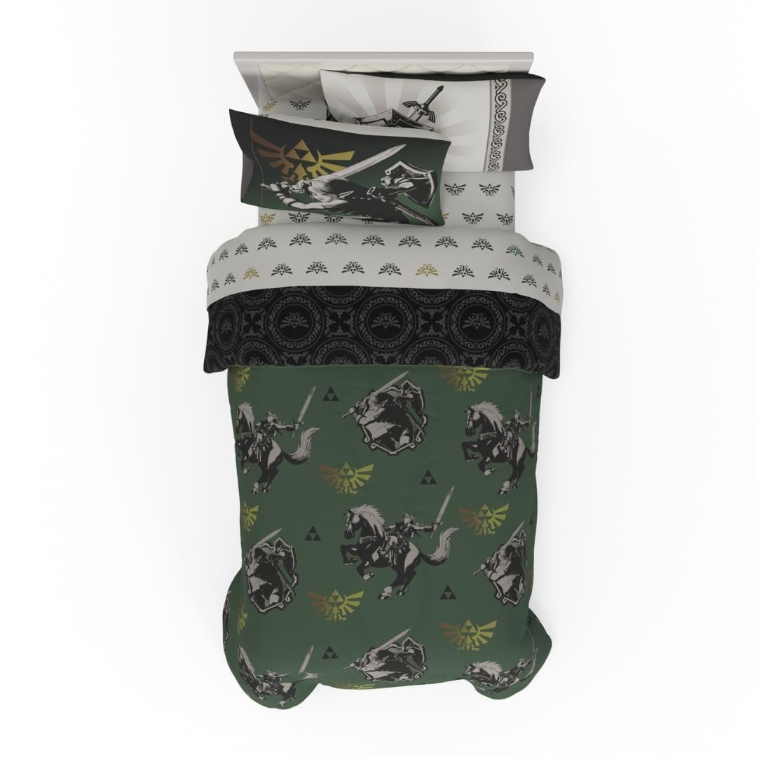 Legend of Zelda Gaming Bedding Set, 5 Piece S...