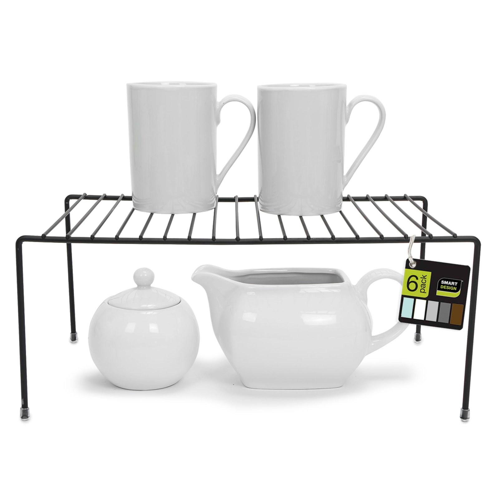 Smart Design Cabinet Storage Shelf Rack - Set...