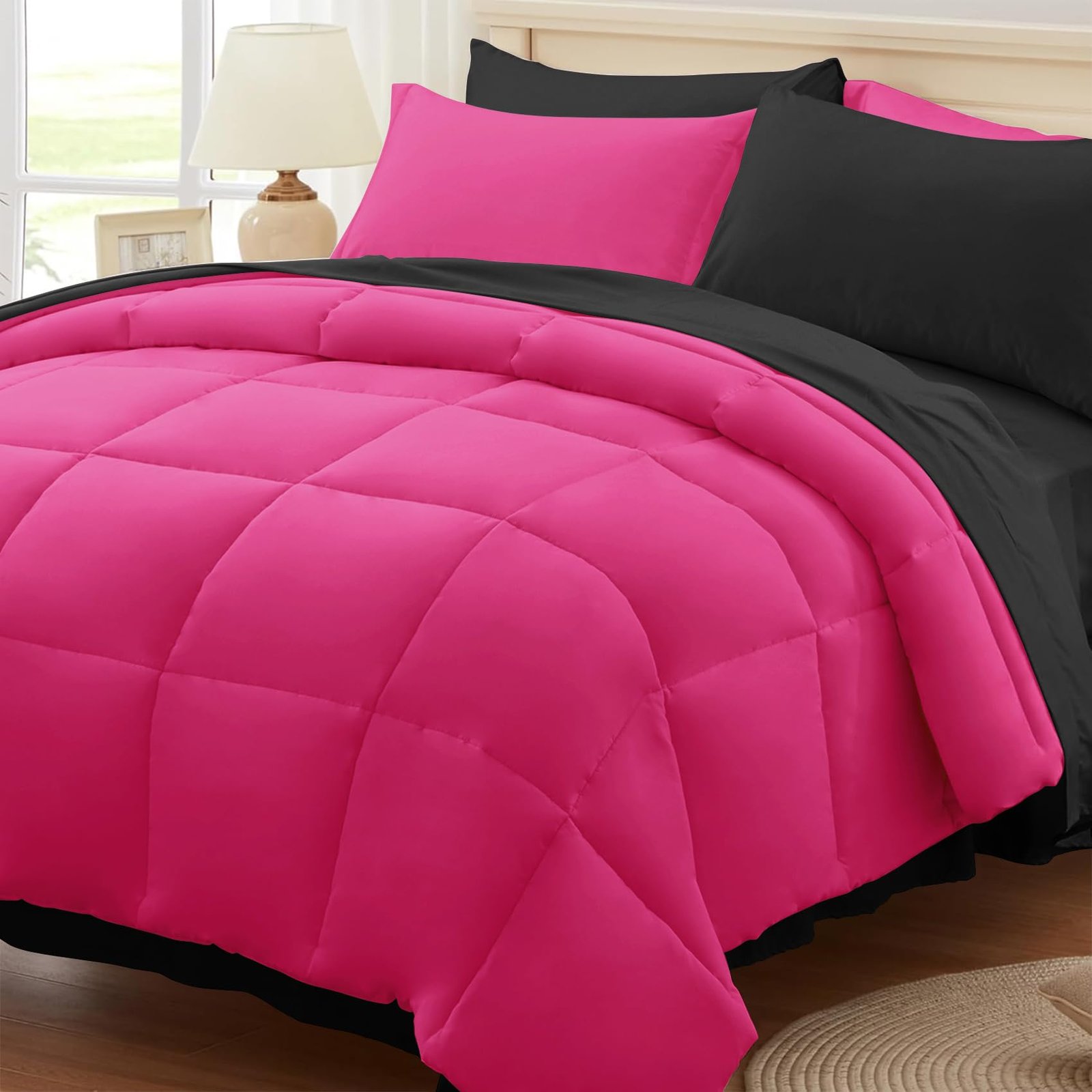 Anluoer King Size Comforter Set, 7 Piece Bed ...