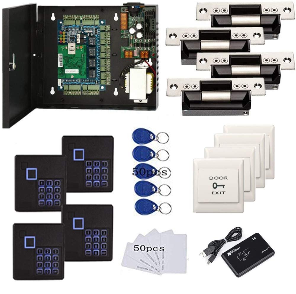4 Doors Complete TCP/IP PIN Code RFID Card/Fo...