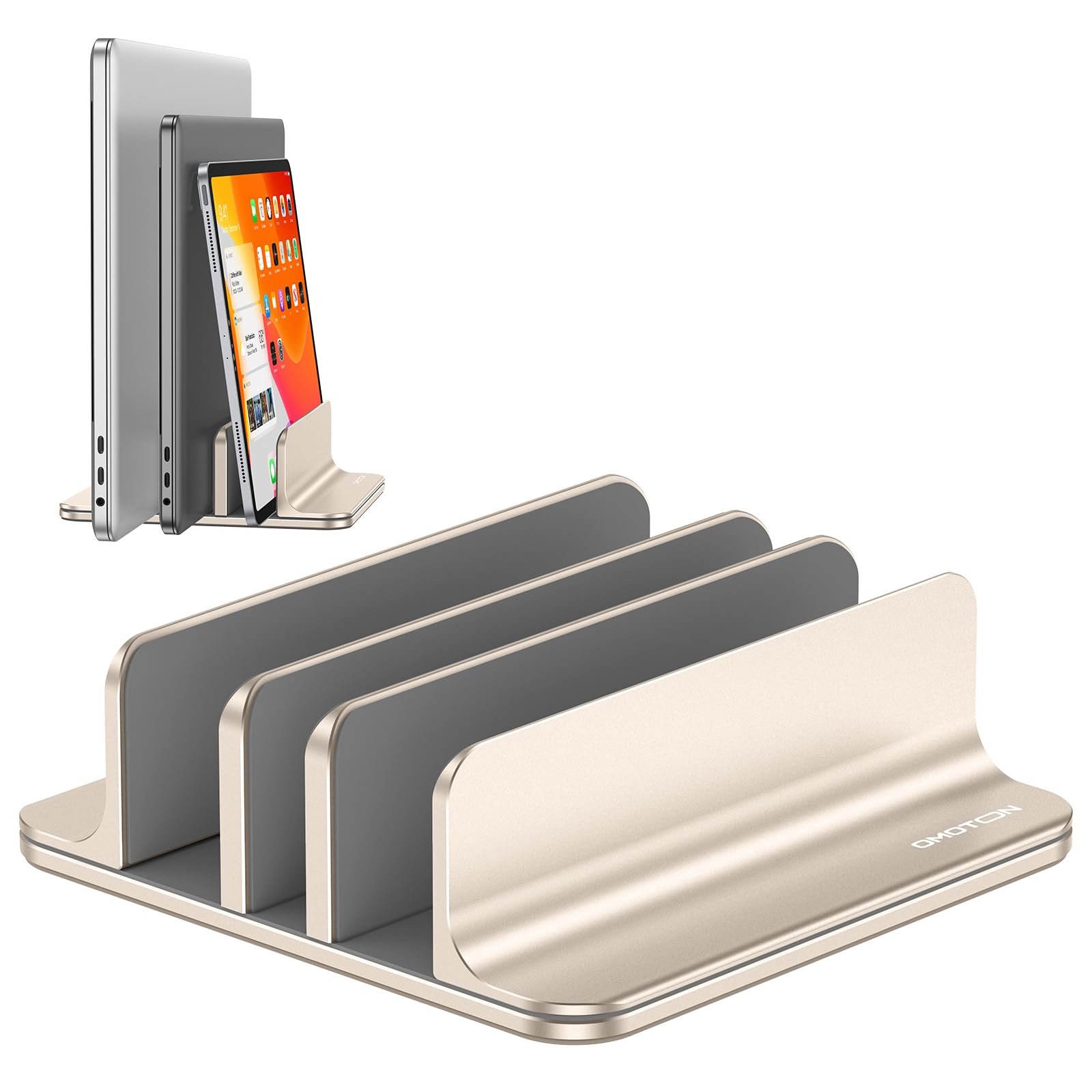 OMOTON 3-Slot Multiple Vertical Laptop Stand,...