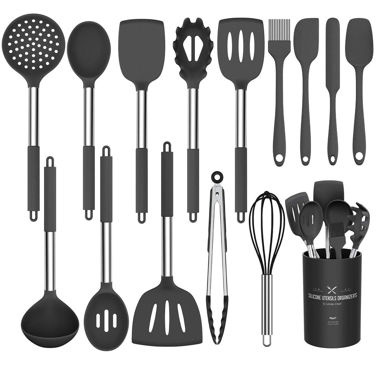 Silicone Cooking Utensil Set, Umite Chef 15pc...