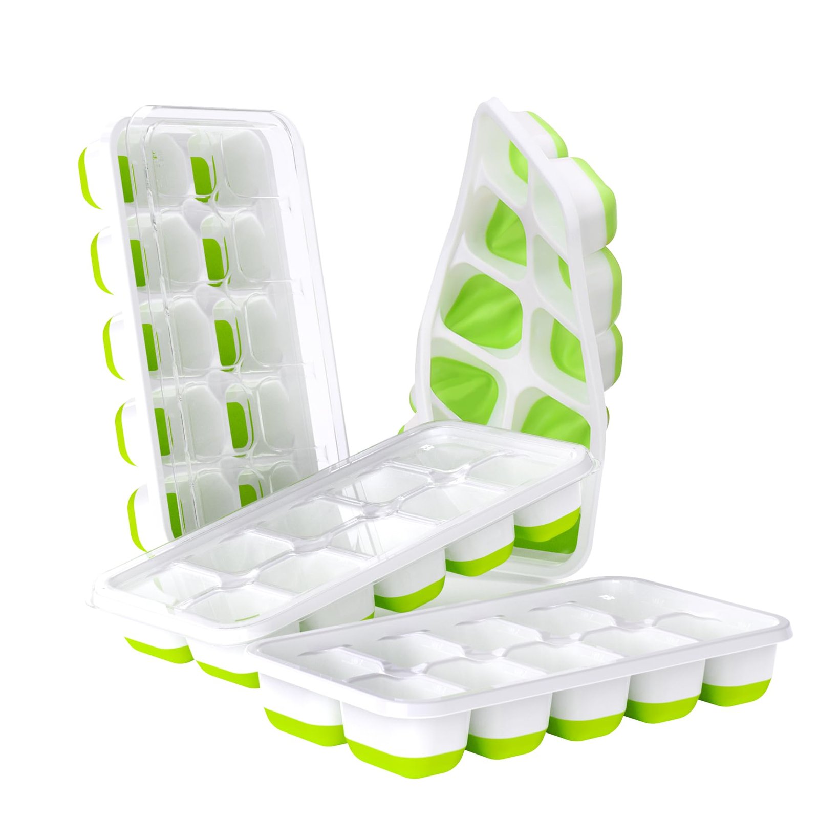 DOQAUS Ice Cube Tray with Lids, 4 Pack Silico...