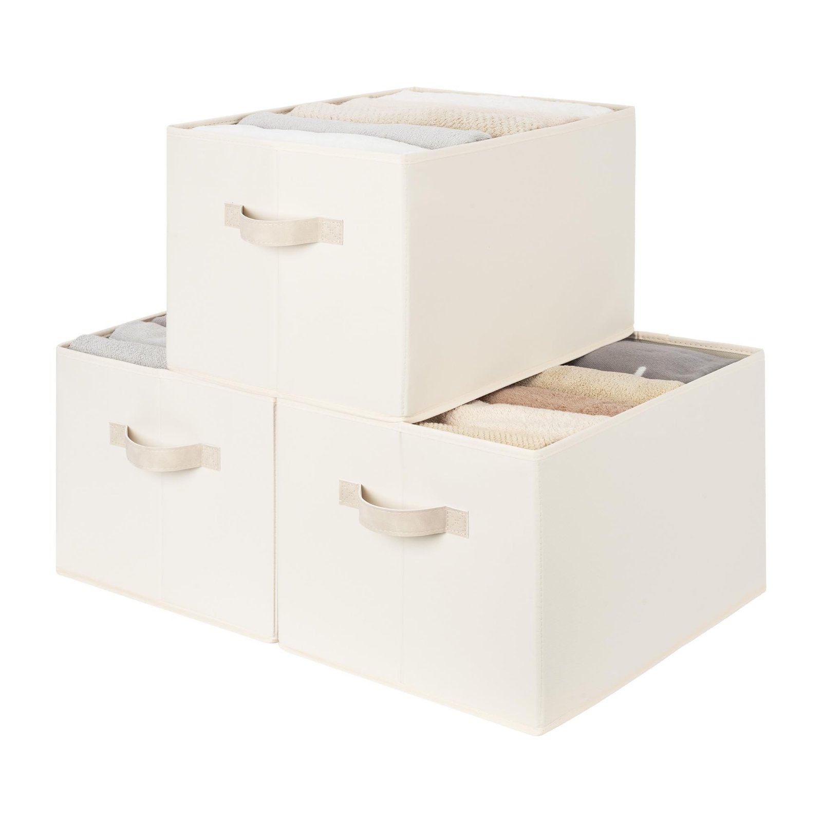 StorageWorks Closet Storage Bins, Beige, Extr...