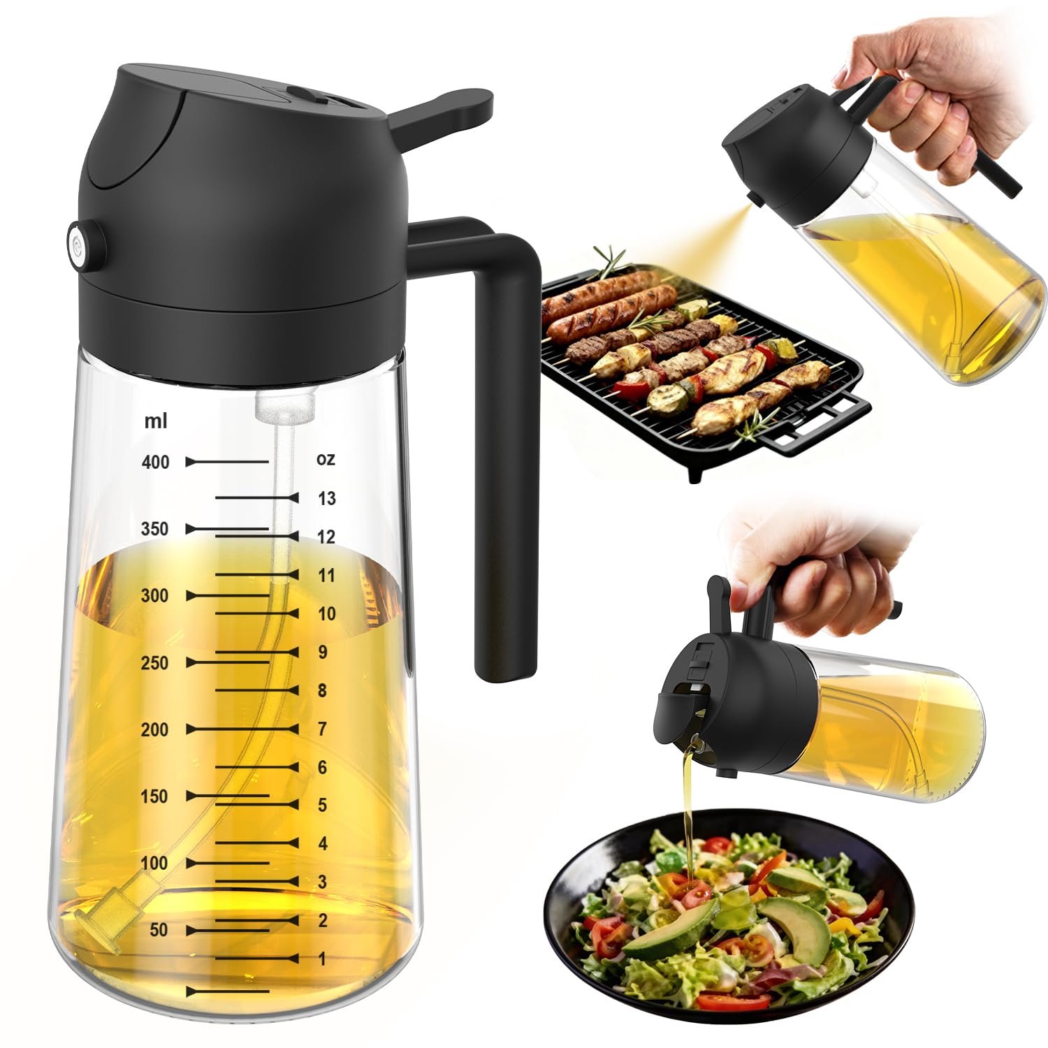 TrendPlain 16oz/470ml Glass Olive Oil Sprayer...