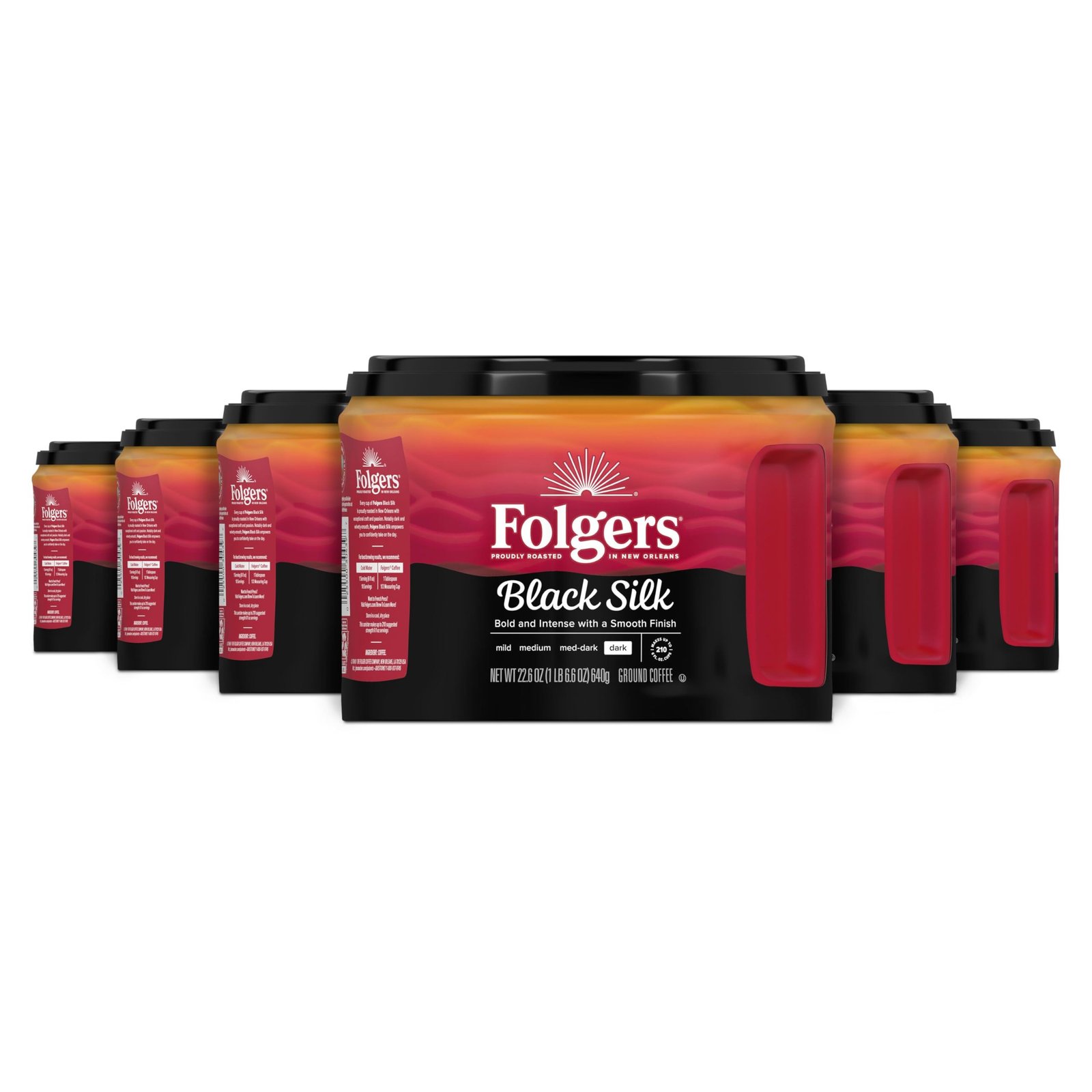 Folgers Black Silk Ground Coffee, Dark Roast,...