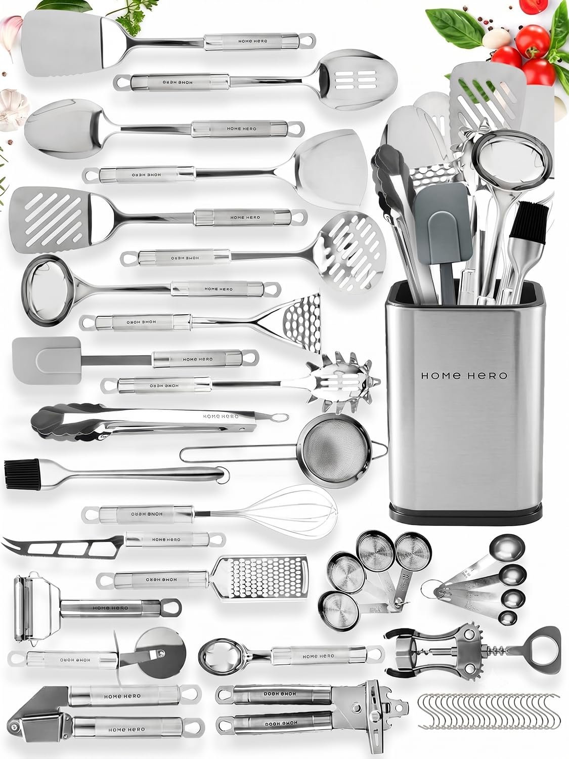 Home Hero 54-Piece Stainless Steel Kitchen Ut...
