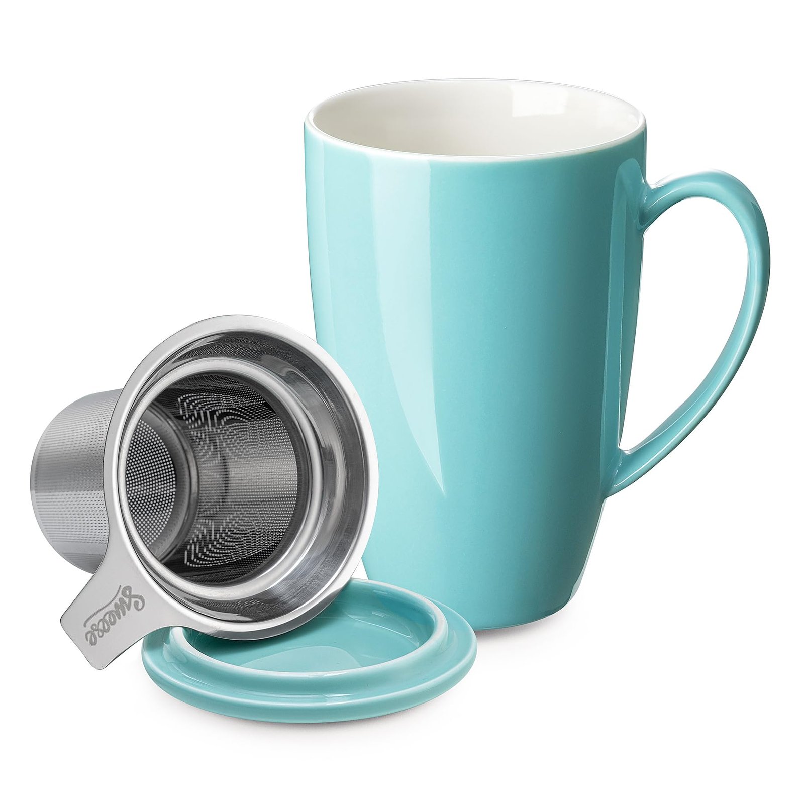 Sweese 15oz Porcelain Tea Mug with Infuser an...