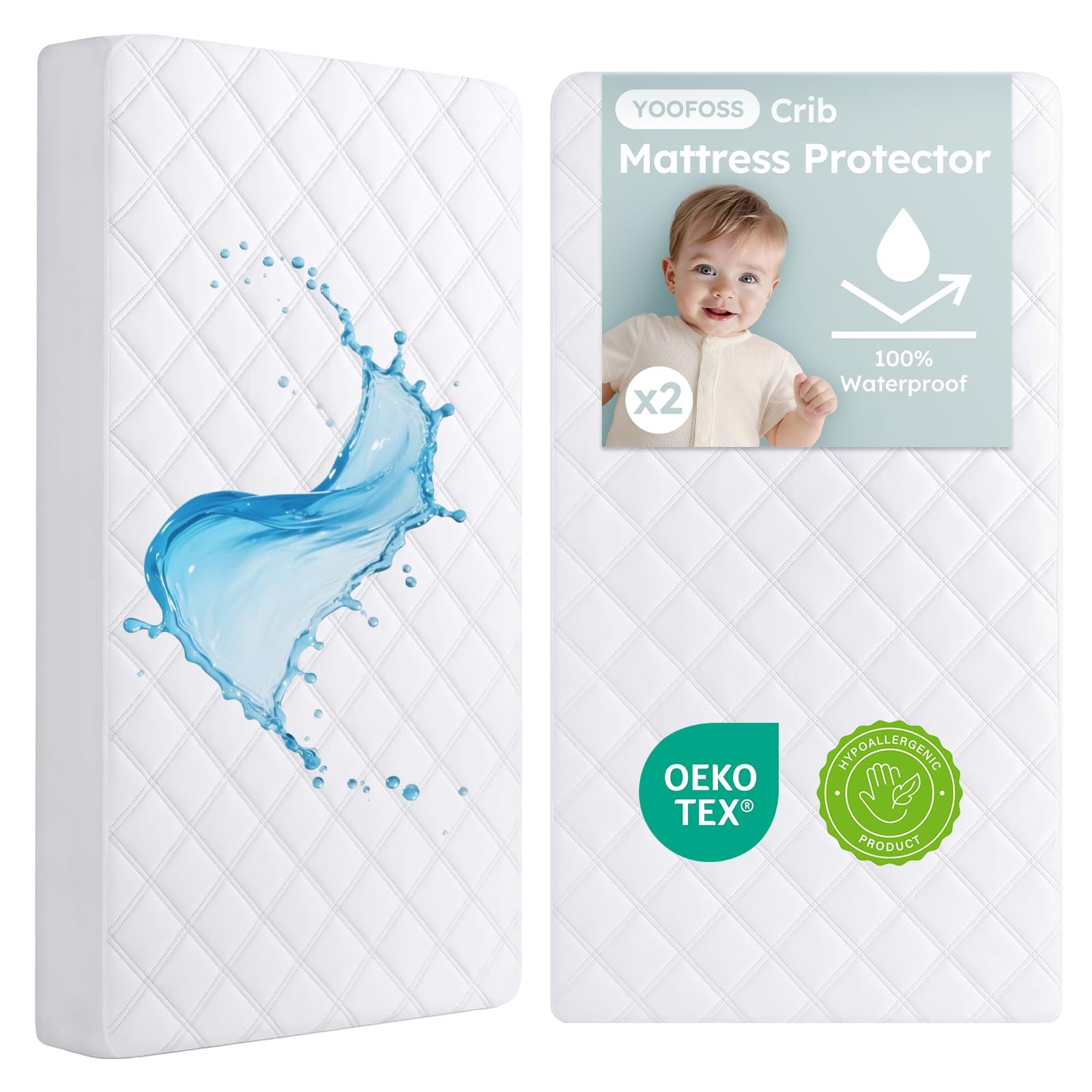 Yoofoss Waterproof Crib Mattress Protector Sh...