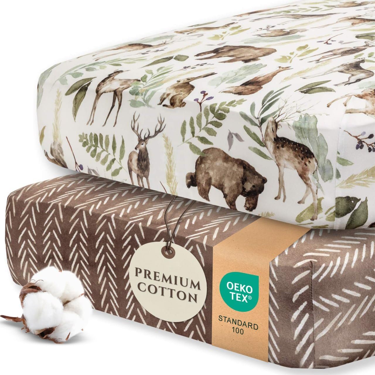 Pobi Baby Crib Sheets for Boys, Soft Cotton B...