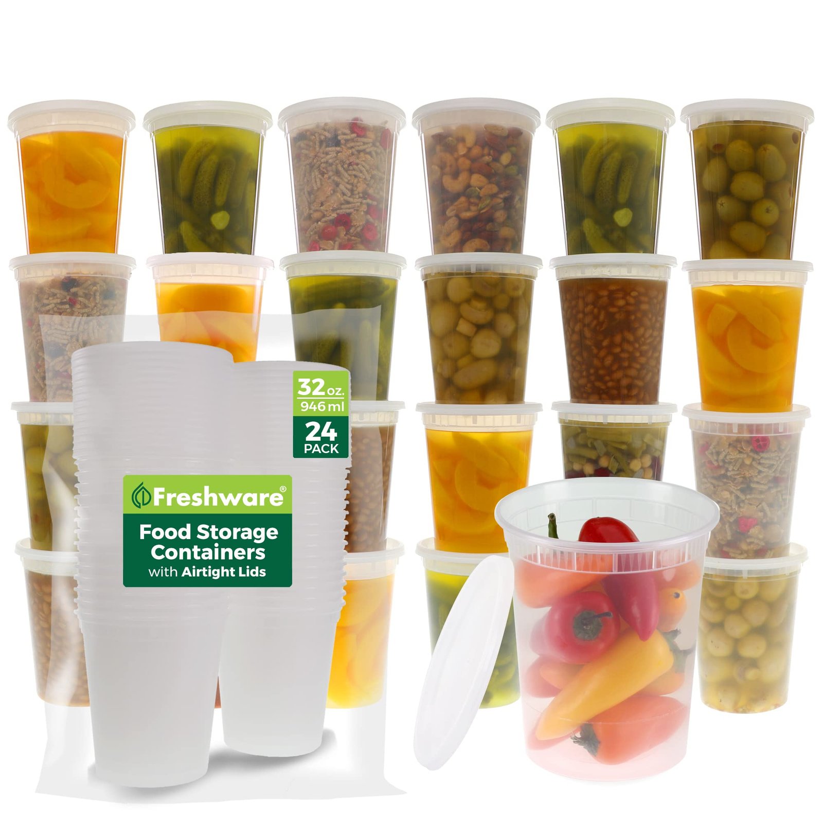Freshware Food Storage Containers [24 Set] 32...