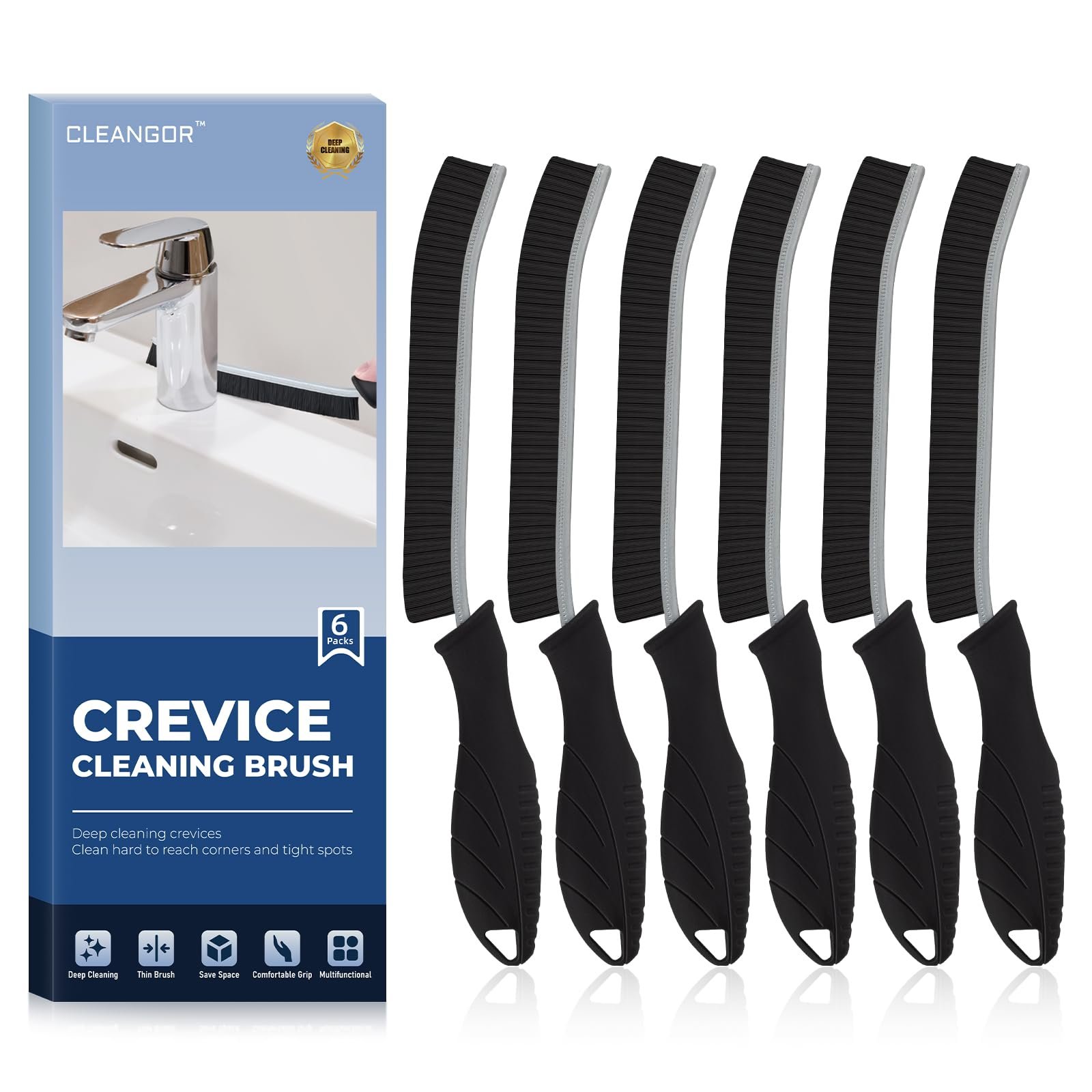CLEANGOR Crevice Cleaning Brushes, Cleaner Sc...