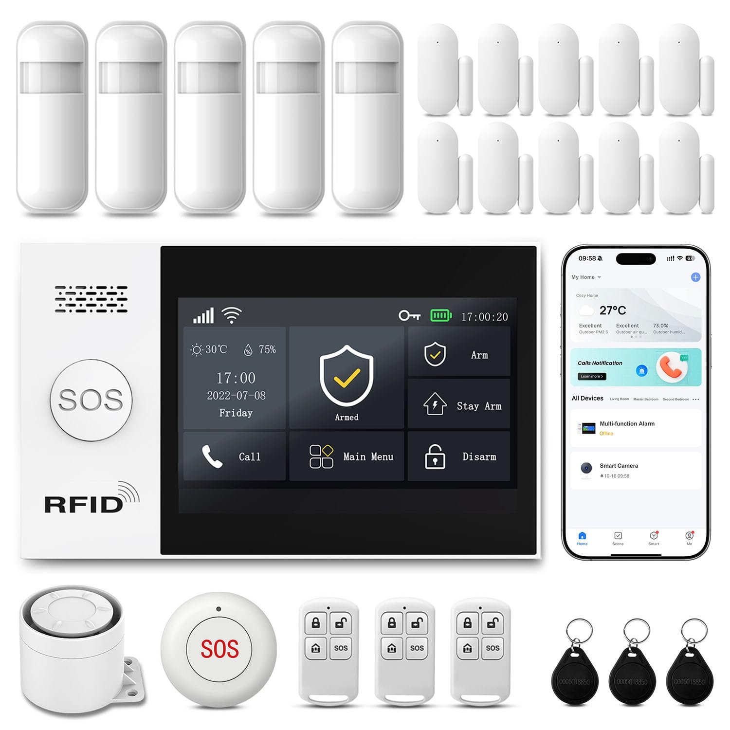 Alarm System for Home Security,24Pcs WiFi+4G ...