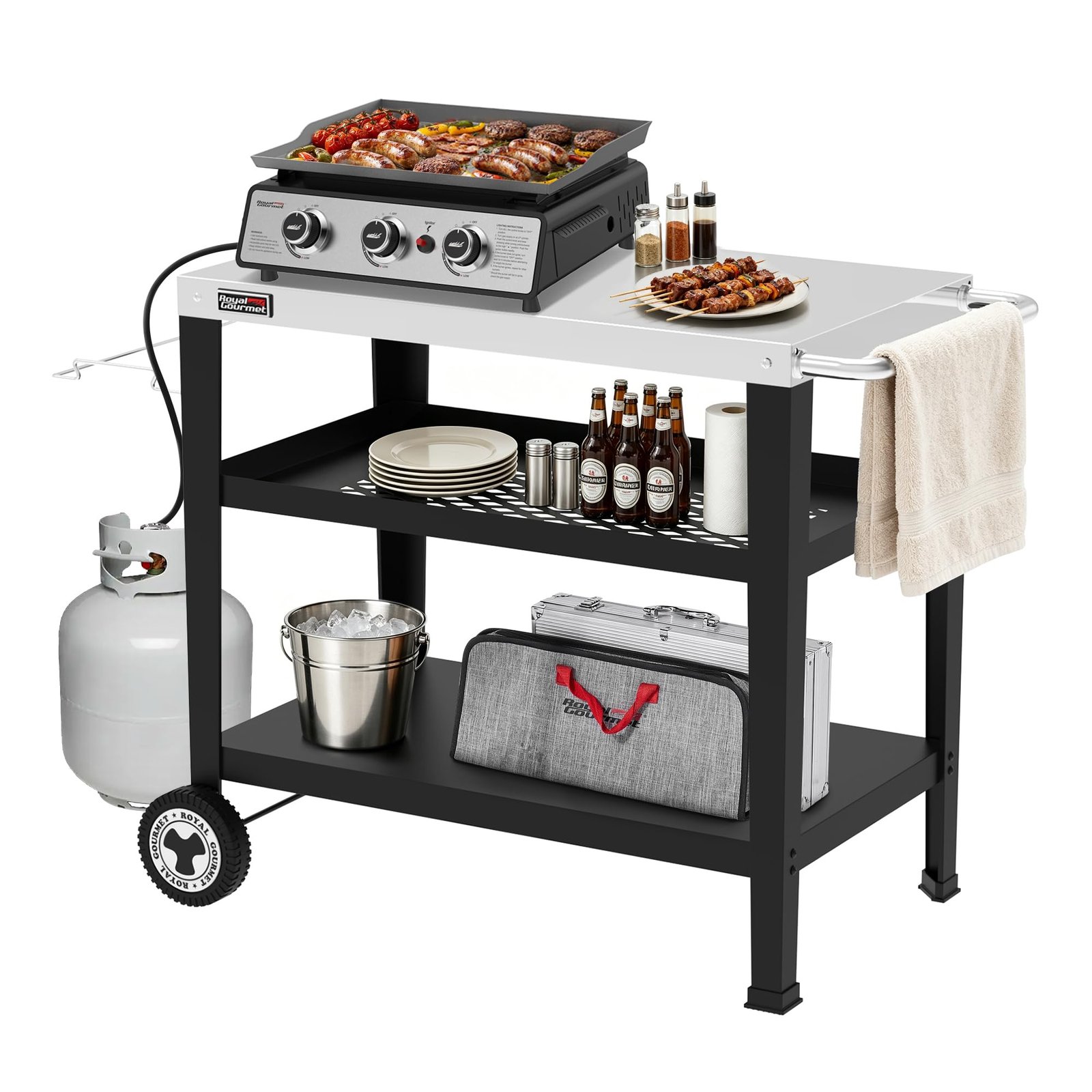 Royal Gourmet PC3404S Movable 3-Shelf Grill T...