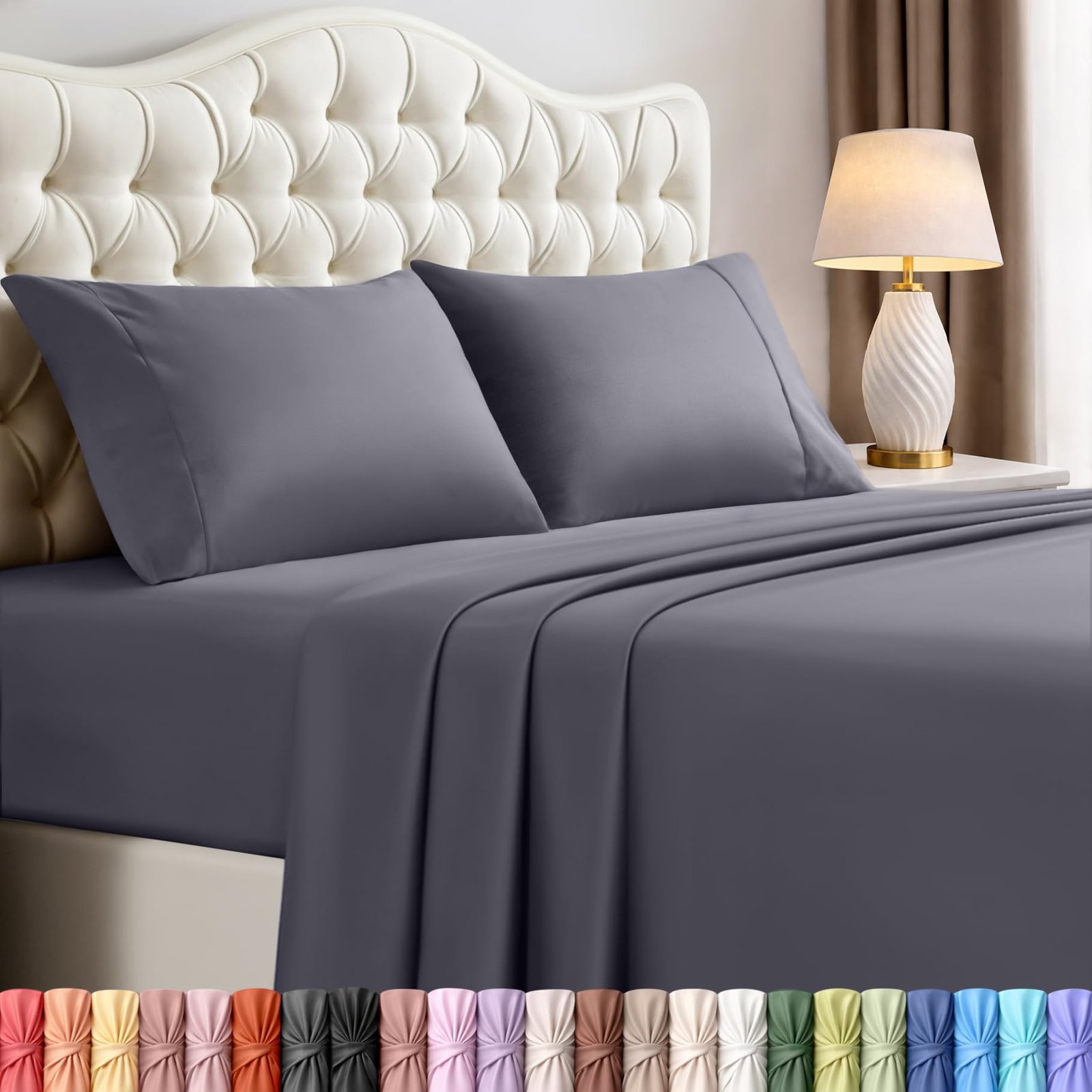 King Sheets Set, 4 Pieces 16" Deep Pocket Hot...