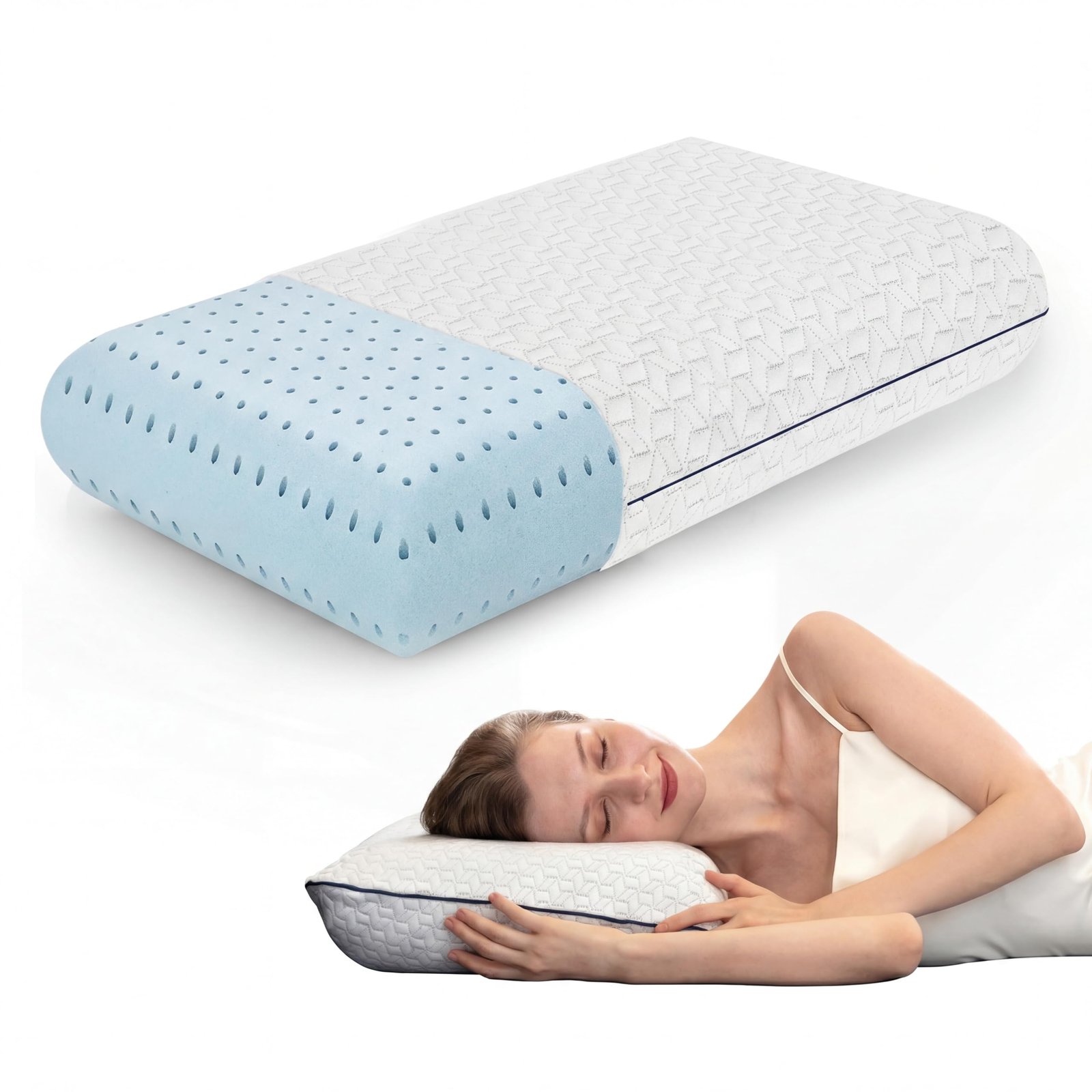 Memory Foam Pillows - Cooling Firm Pillow - S...