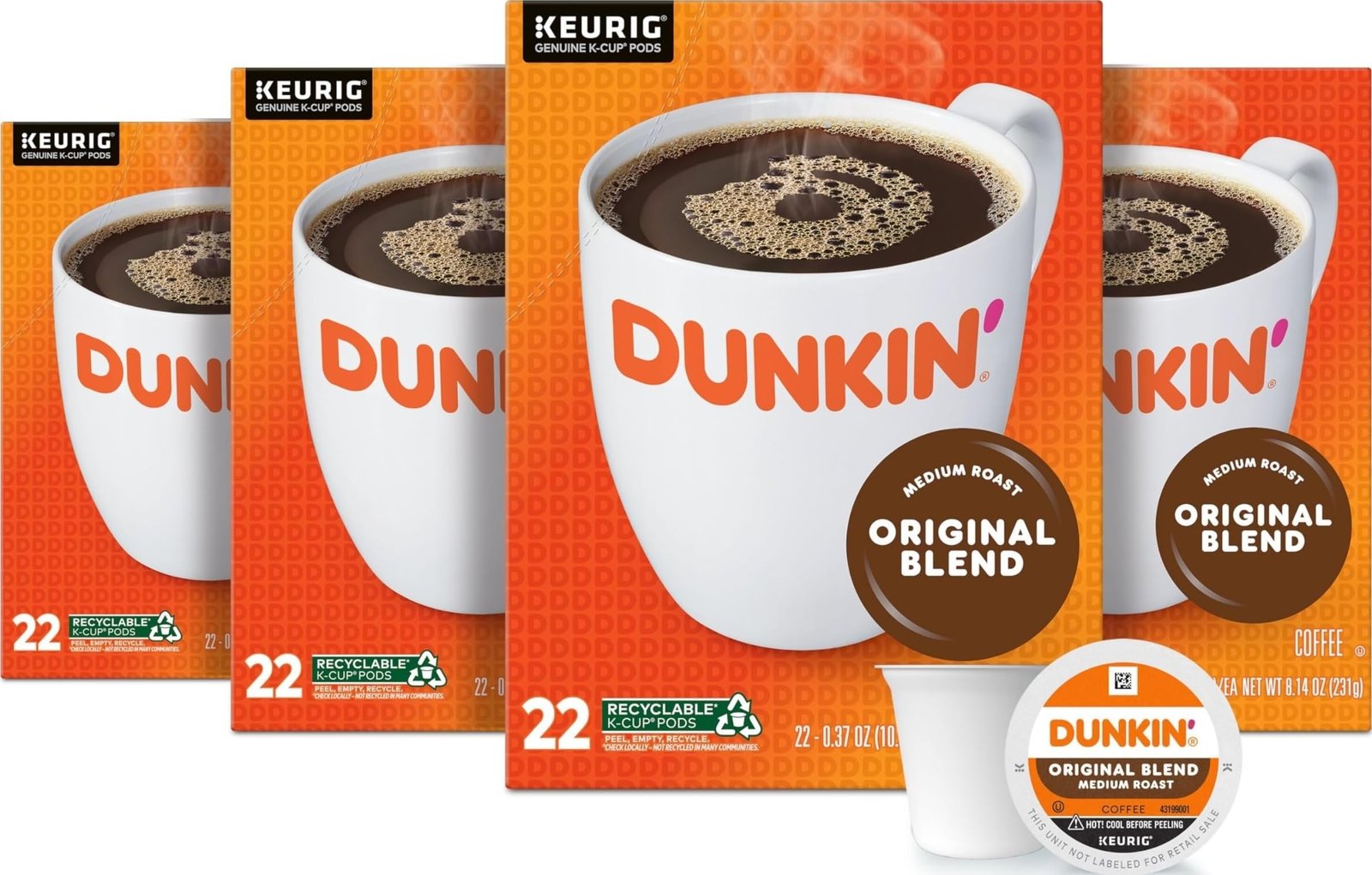 Dunkinâ Original Blend Medium Roast Coffee, K...