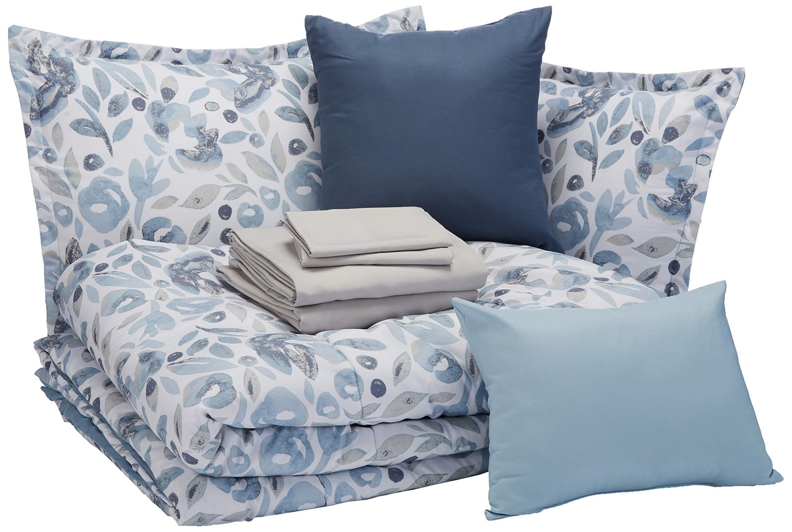 Amazon Basics 10-Piece Bed-in-a-Bag Comforter...