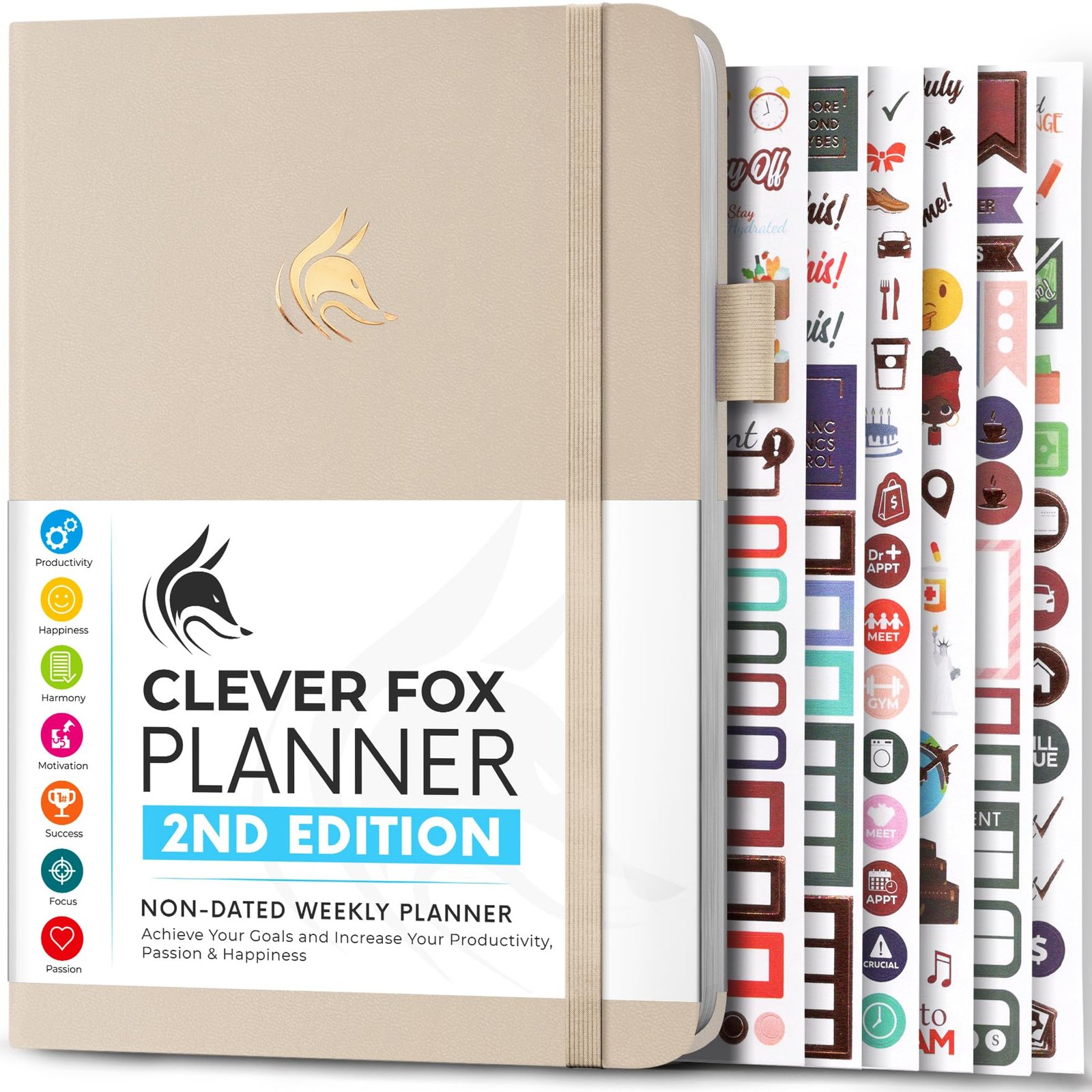 Clever Fox Planner 2.0, A5 Undated Weekly & M...