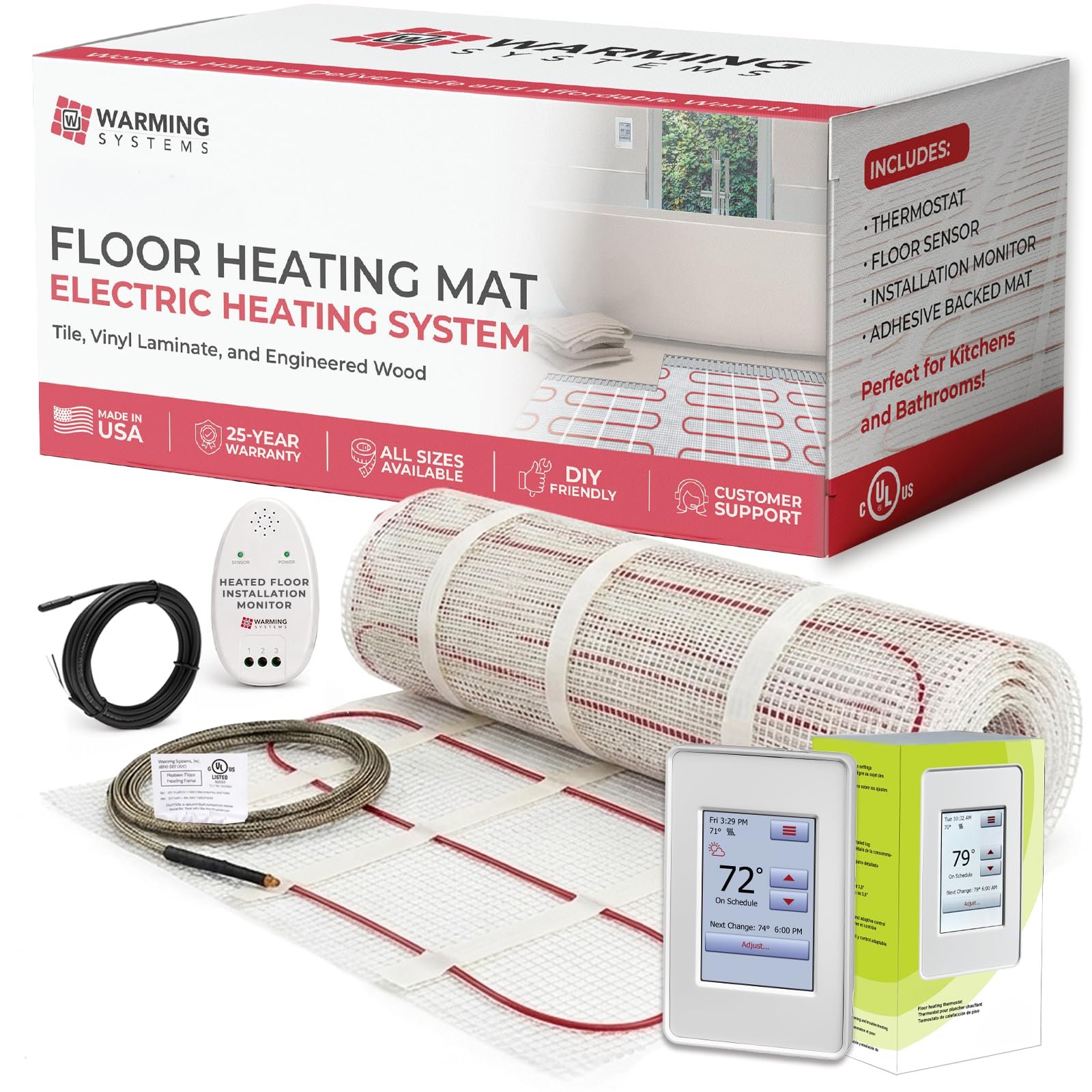 10 Sq Ft 120V Electric Floor Heating System M...