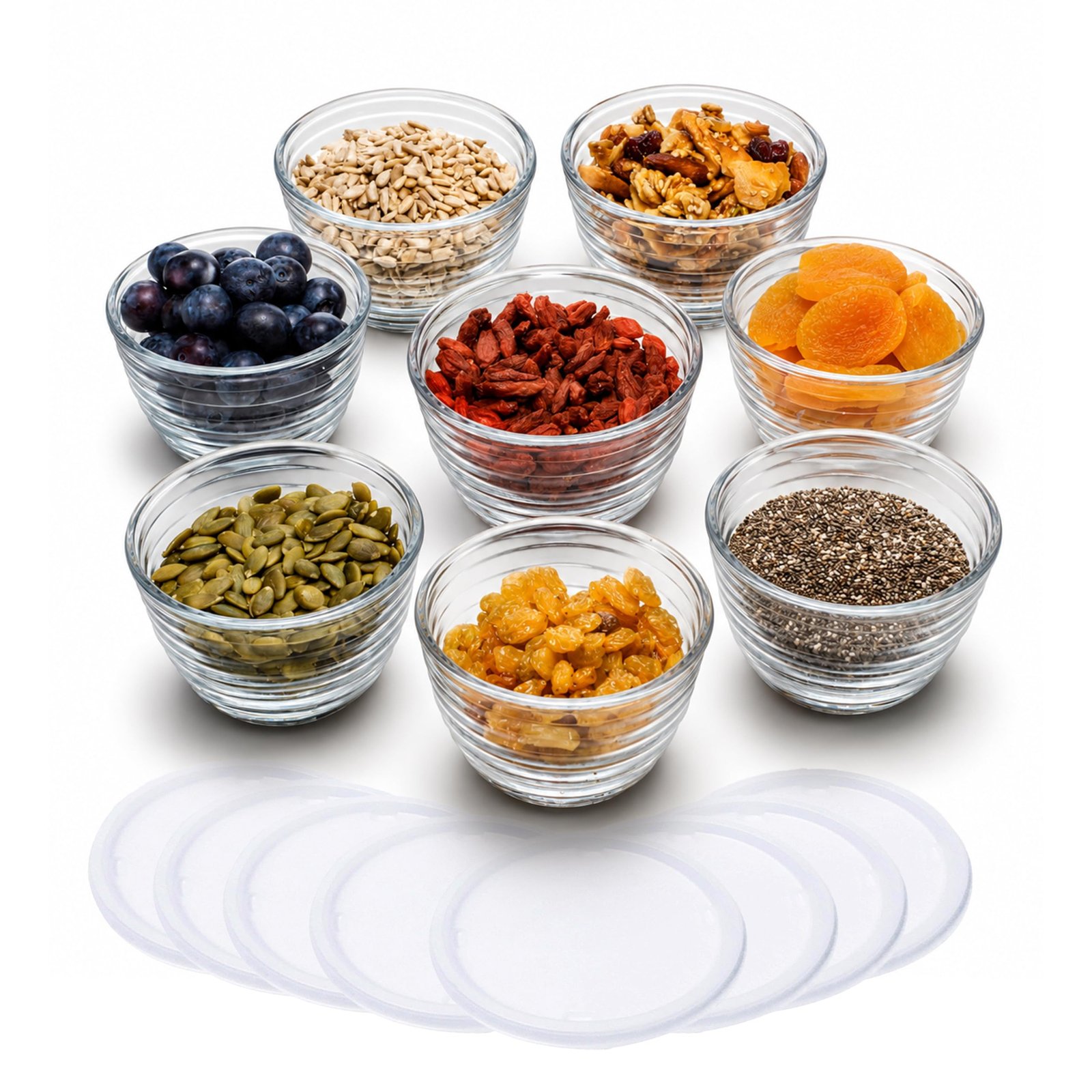 Libbey Small Glass Bowls with Lids Set of 8, ...