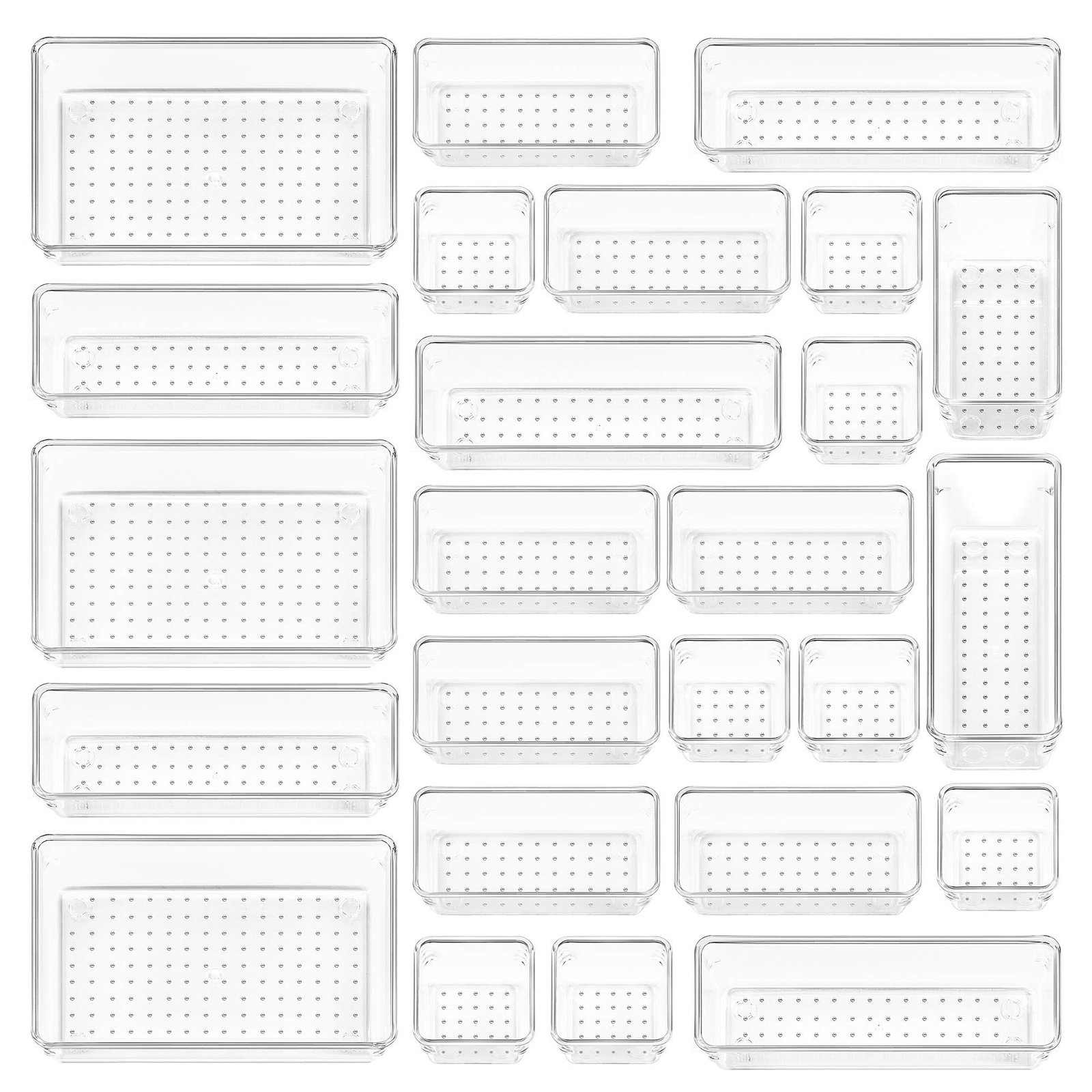 Vtopmart 25 PCS Clear Plastic Drawer Organize...