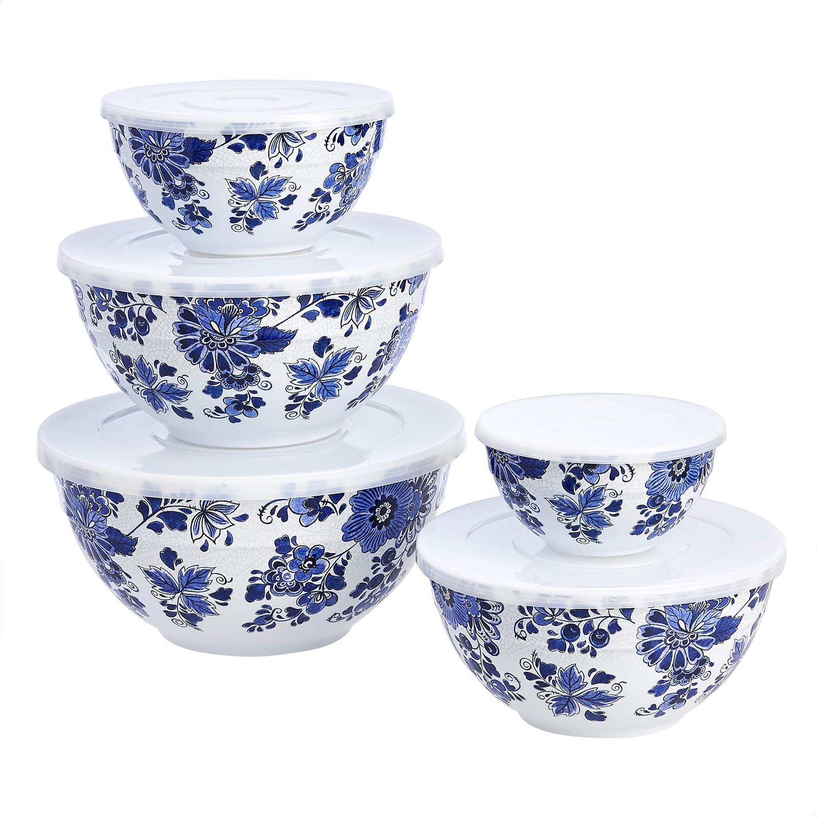 Amazon Basics Mixing Bowls with Lids, Nesting...