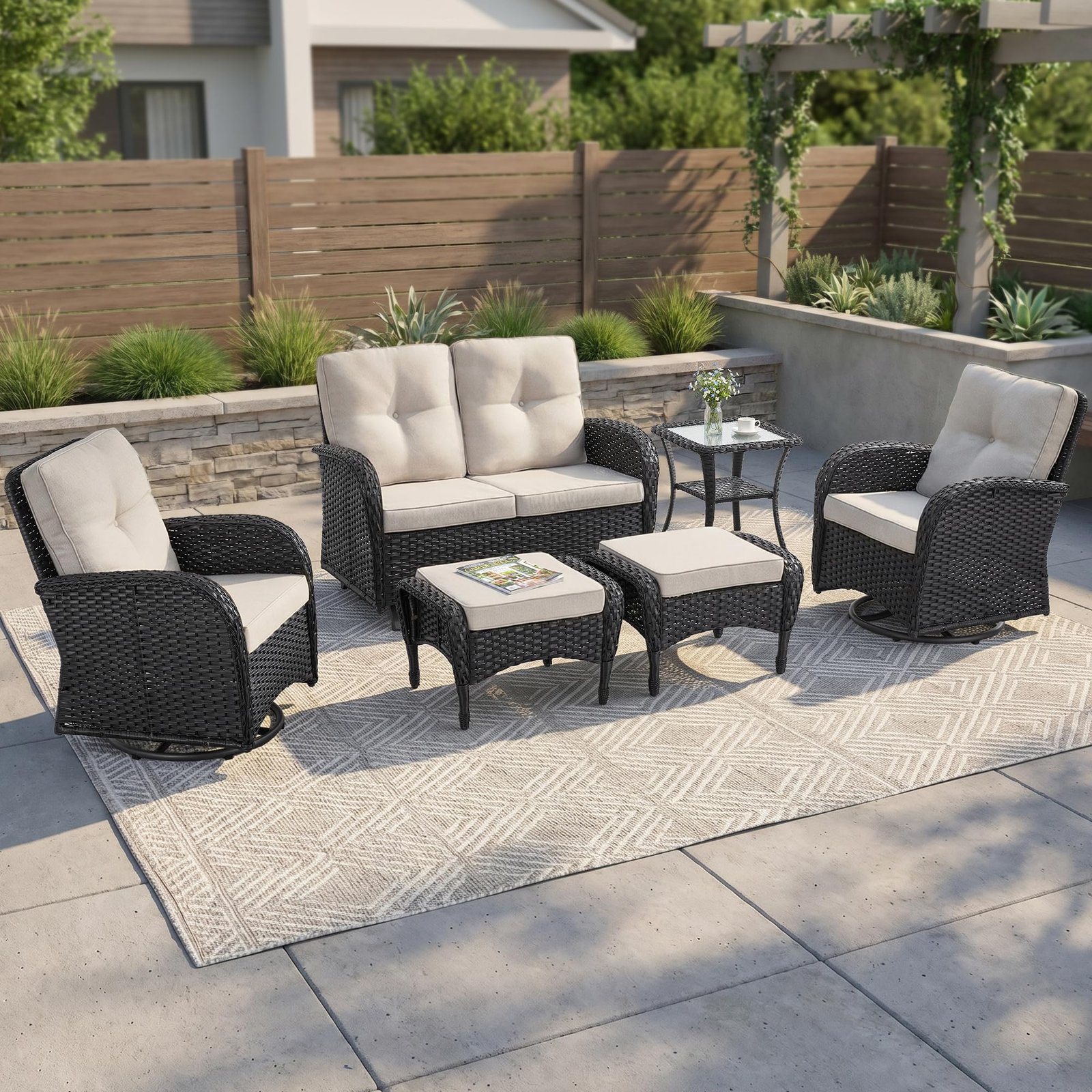 6 Piece Patio Furniture Set - Wicker Patio Co...