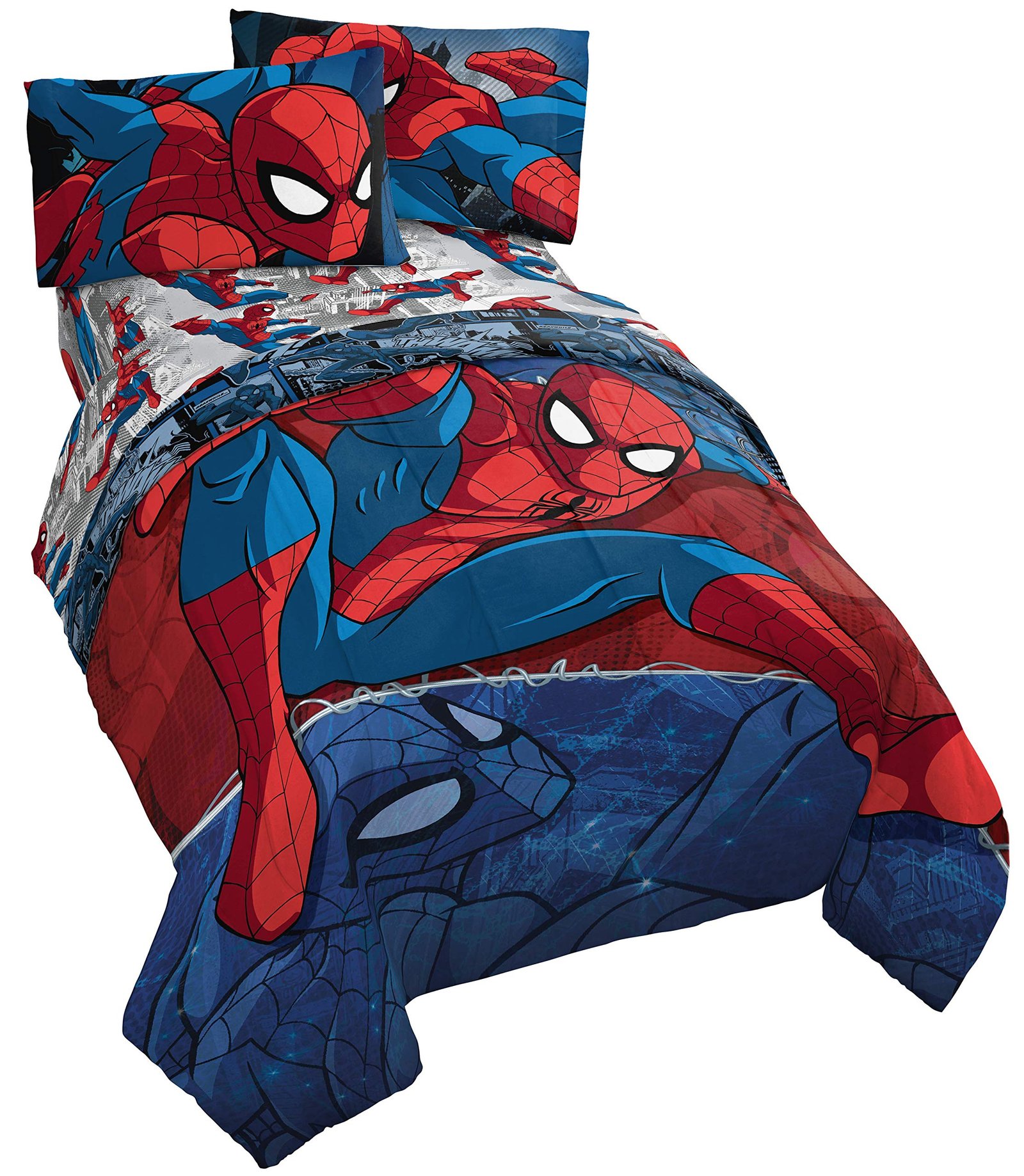 Marvel Spiderman Twin Comforter Set 4 Piece K...