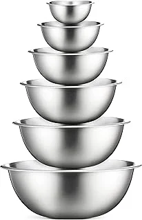 FineDine Stainless Steel Mixing Bowls Set, 6-...