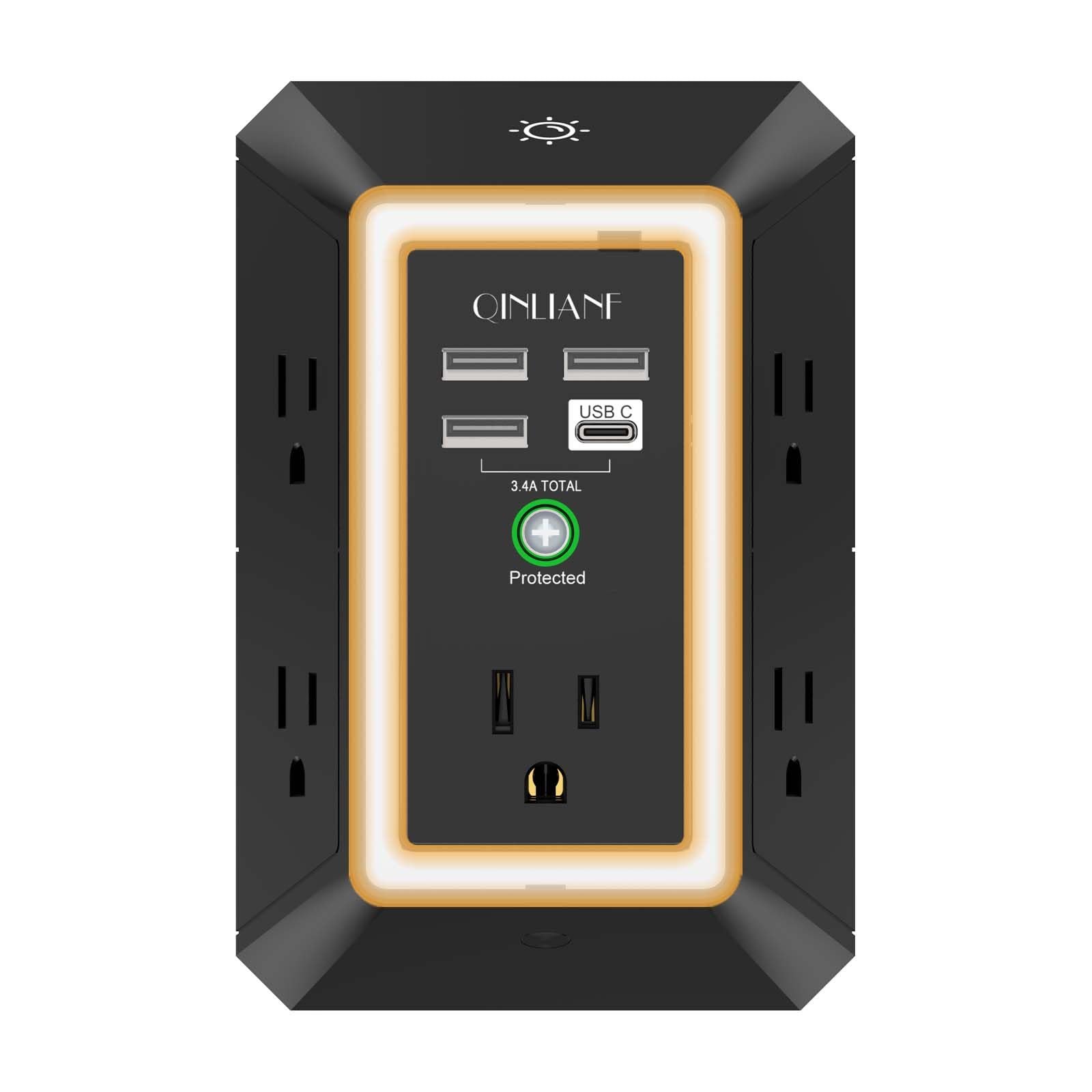 Wall Charger, Surge Protector, QINLIANF 5 Out...