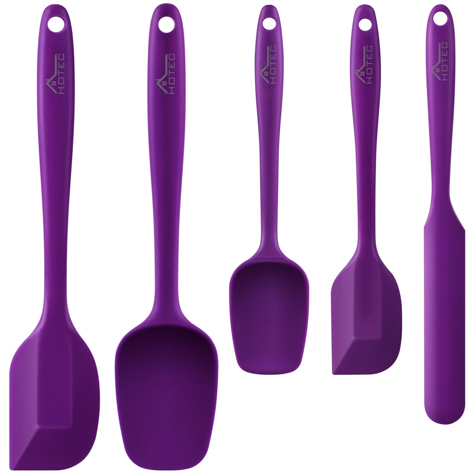 HOTEC BPA-Free Silicone Rubber Spatula Set, P...