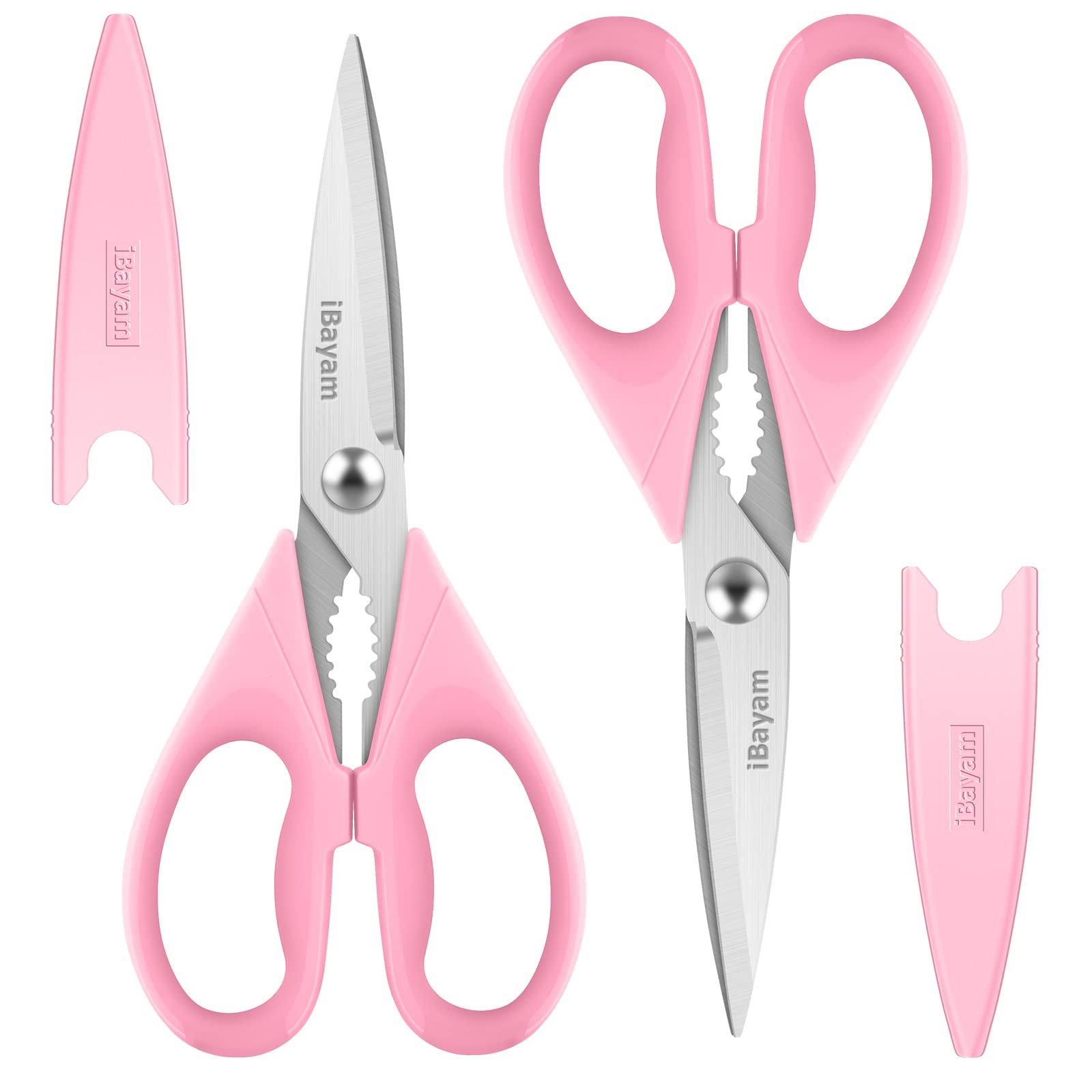 iBayam Pink Kitchen Scissors All Purpose Heav...