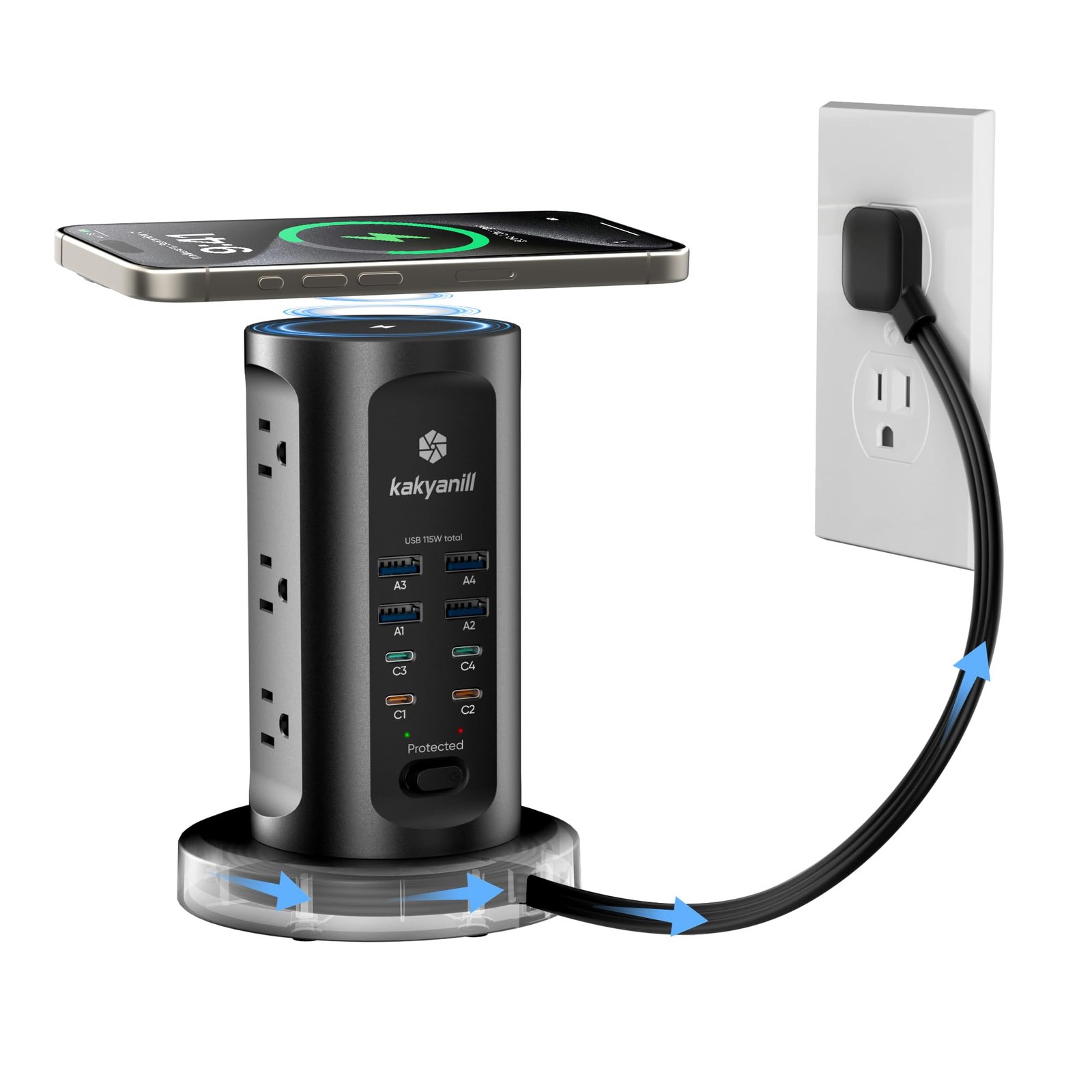 Kakyanill 115W USB Charging Station, Power St...