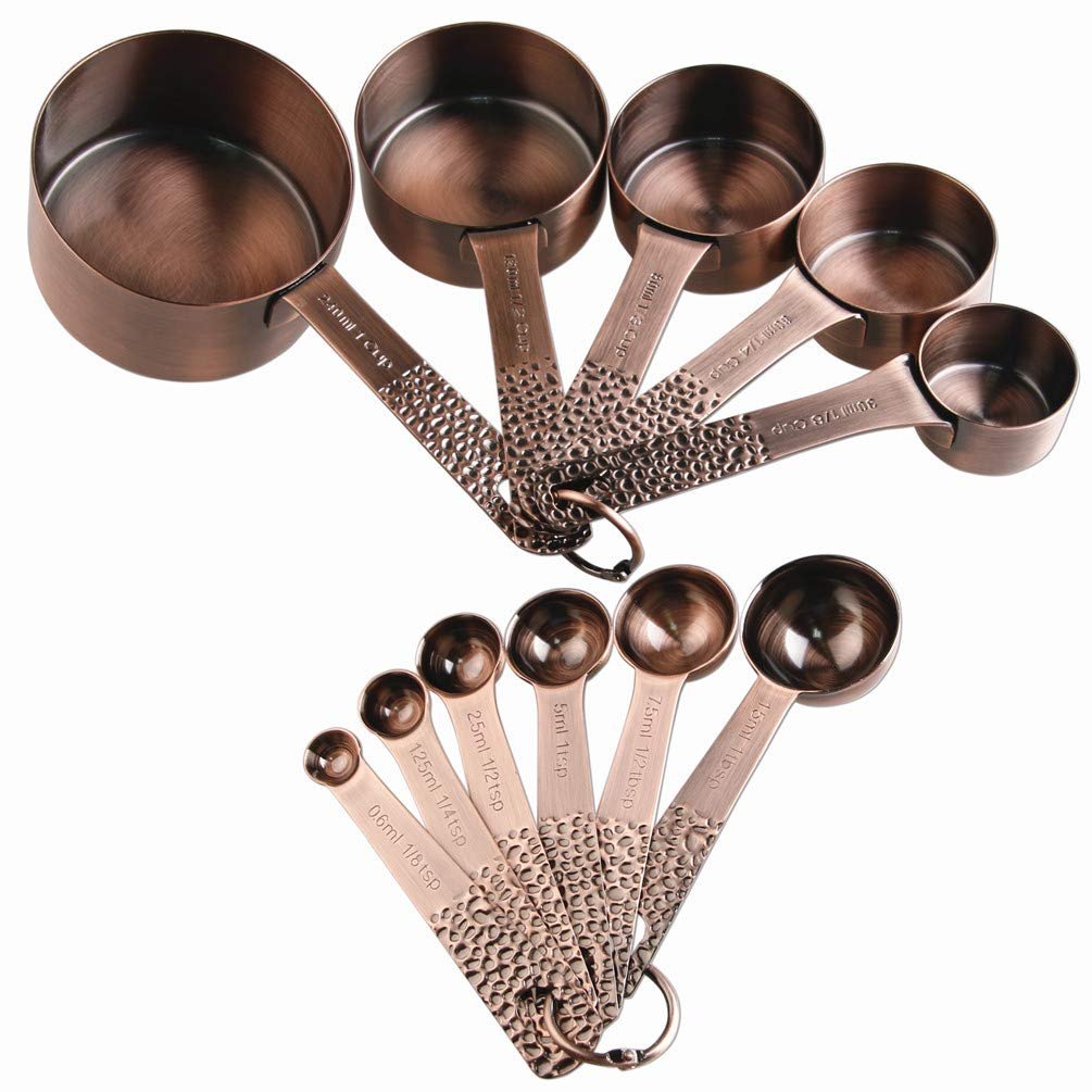 Copper Measuring Cups and Spoons Set, Metric ...