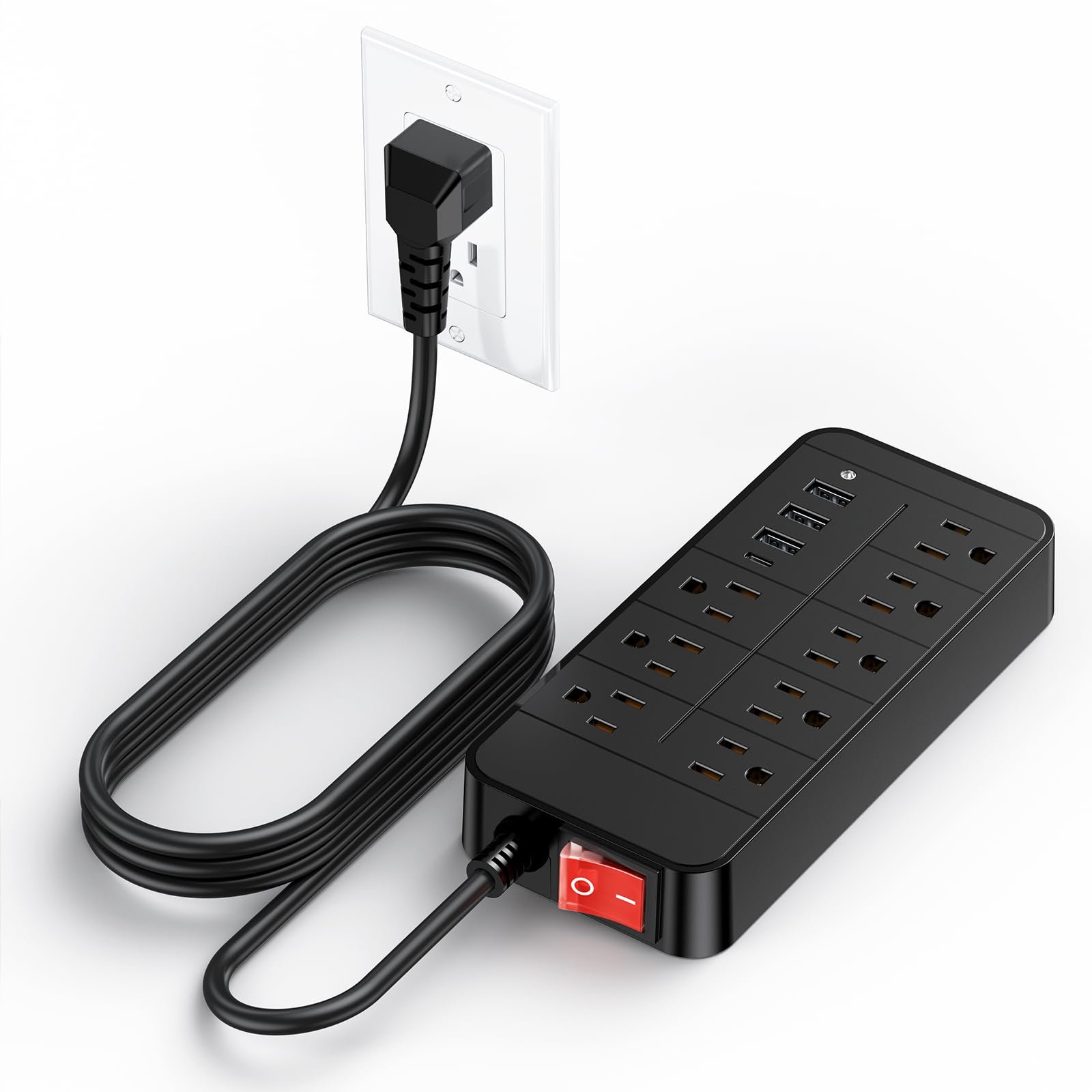 Surge Protector Power Strip - CHORTAU 8 Outle...