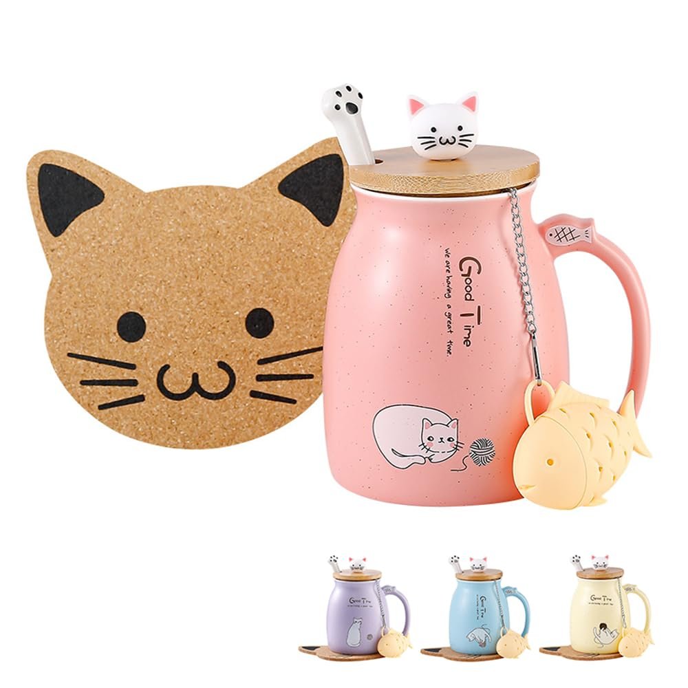 BigNoseDeer Kawaii Tea Cup with Infuser Cute ...