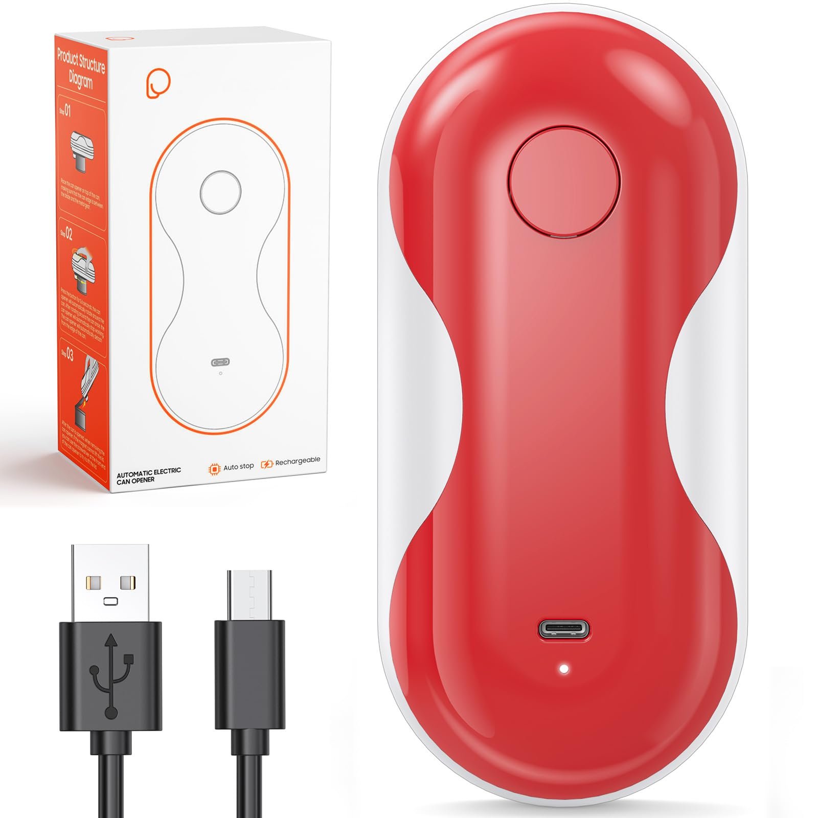 Electric Can Opener, Auto-Stop, USB-C Recharg...
