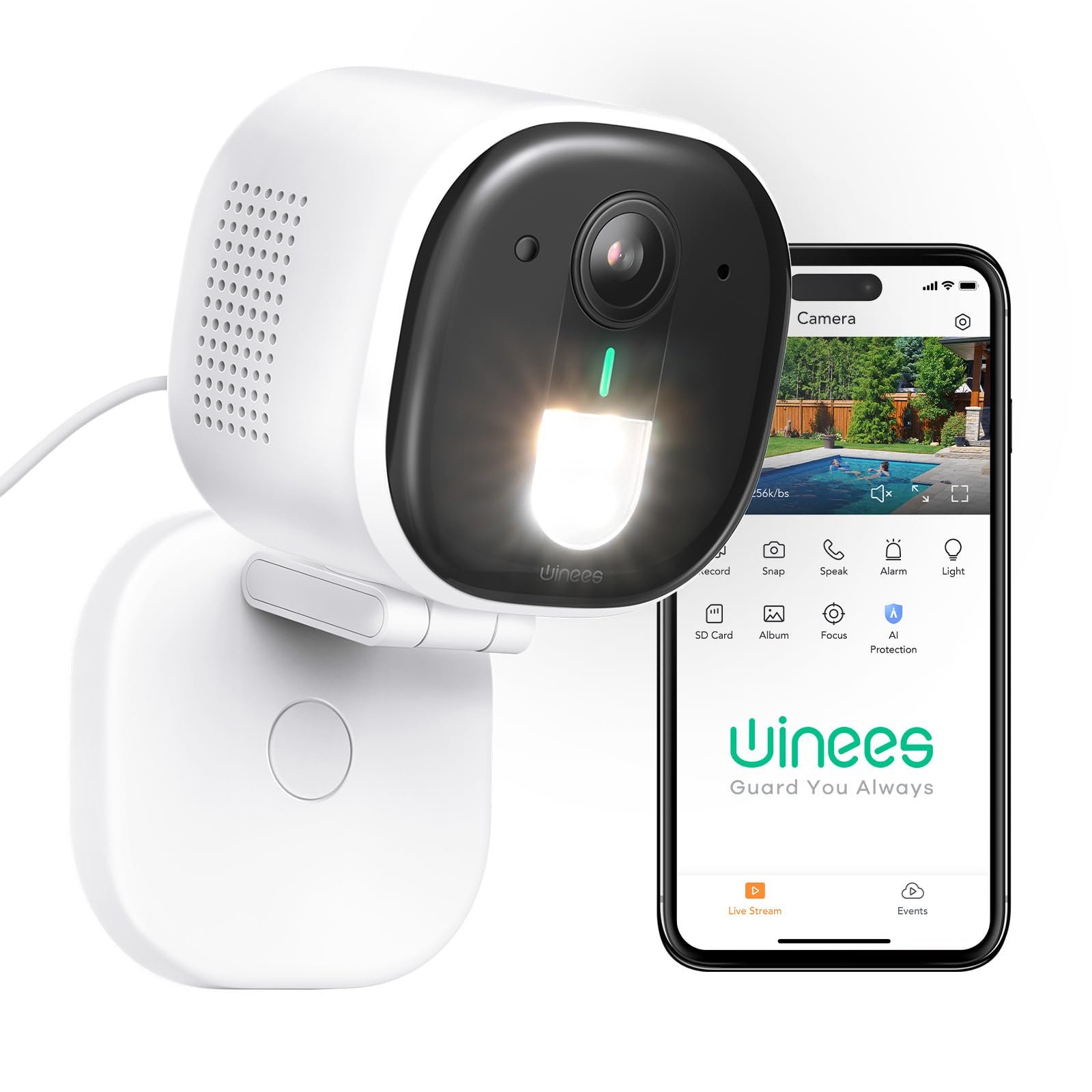 winees Security Cameras Outdoor, Wired 2K Wi-...