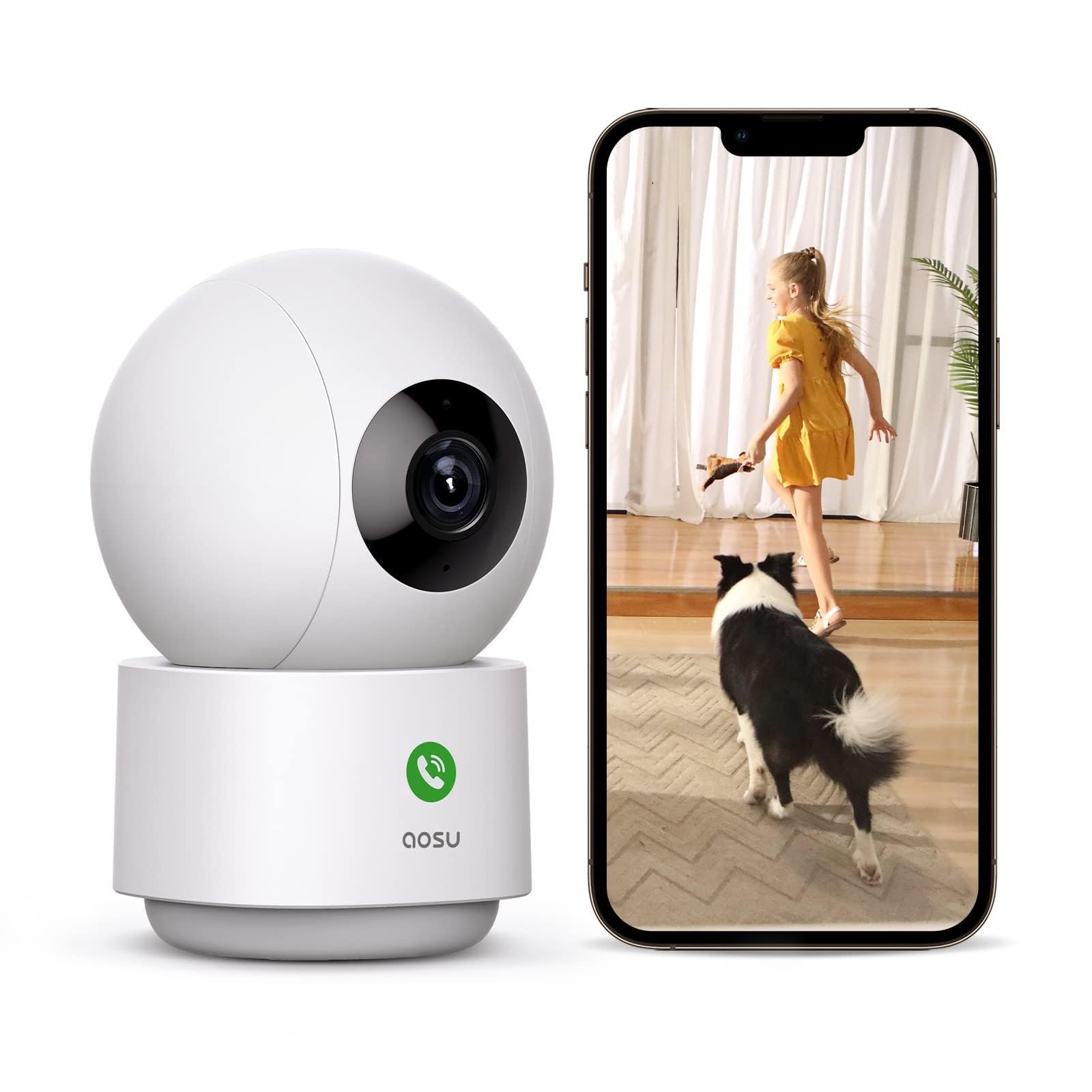 aosu 2K Indoor Camera,Baby Monitor for Home S...