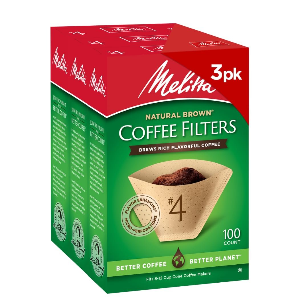 Melitta #4 Unbleached Coffee Filters, Natural...