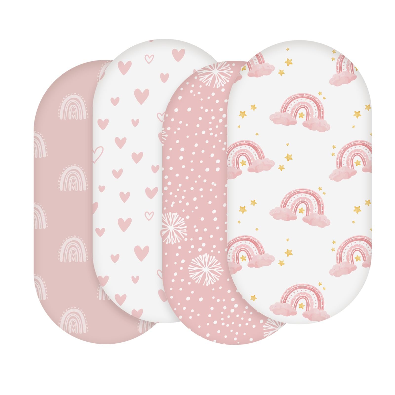 Baby Bassinet Sheets 4 Pack, Fits Rectangle R...