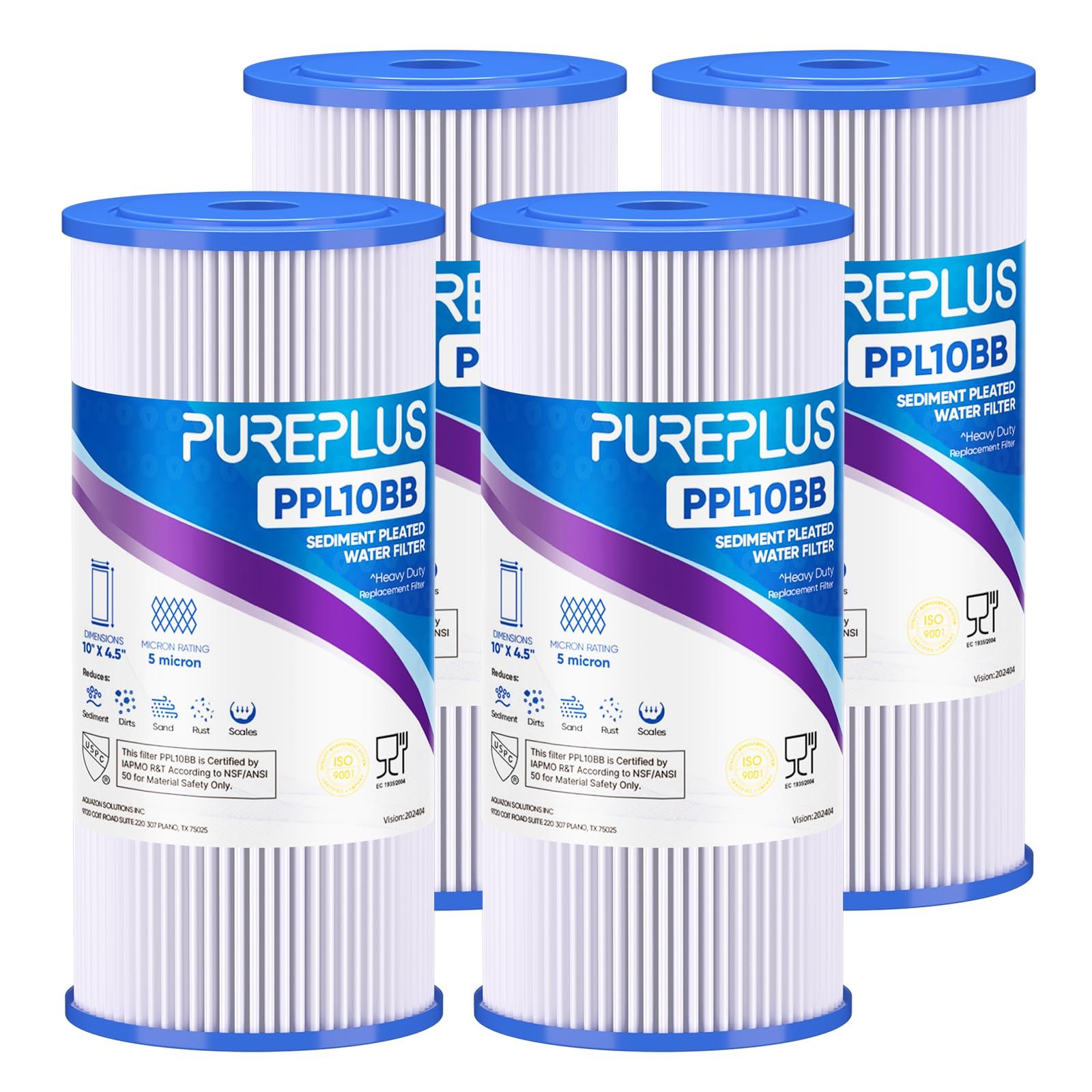 PUREPLUS 5 Micron 10" x 4.5" Whole House Plea...