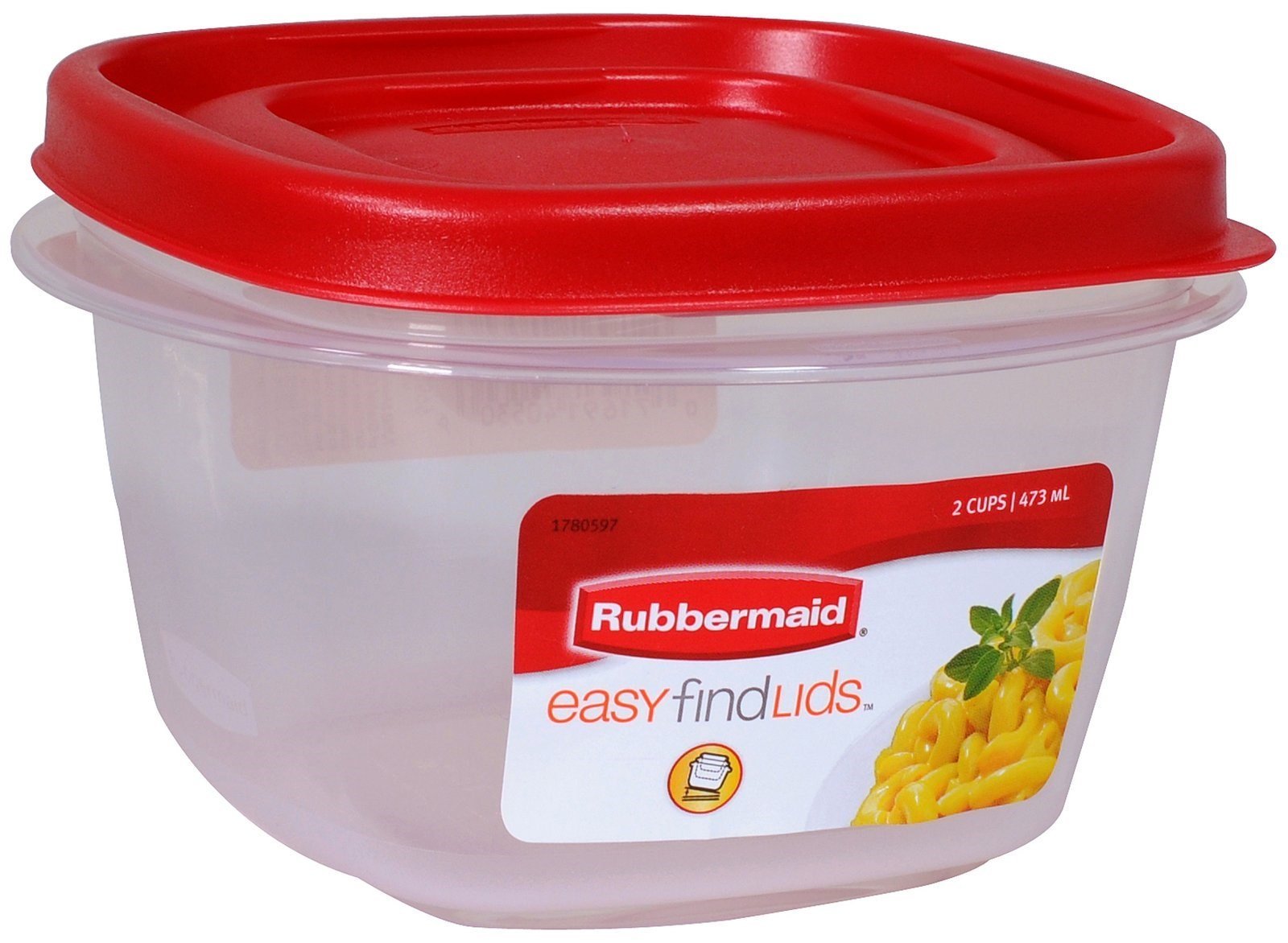 Rubbermaid 7J60 Easy Find Lid Square 2-Cup Fo...