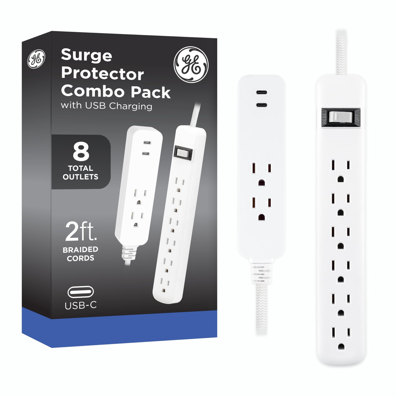 GE Surge Protector Power Strip with USB Ports...