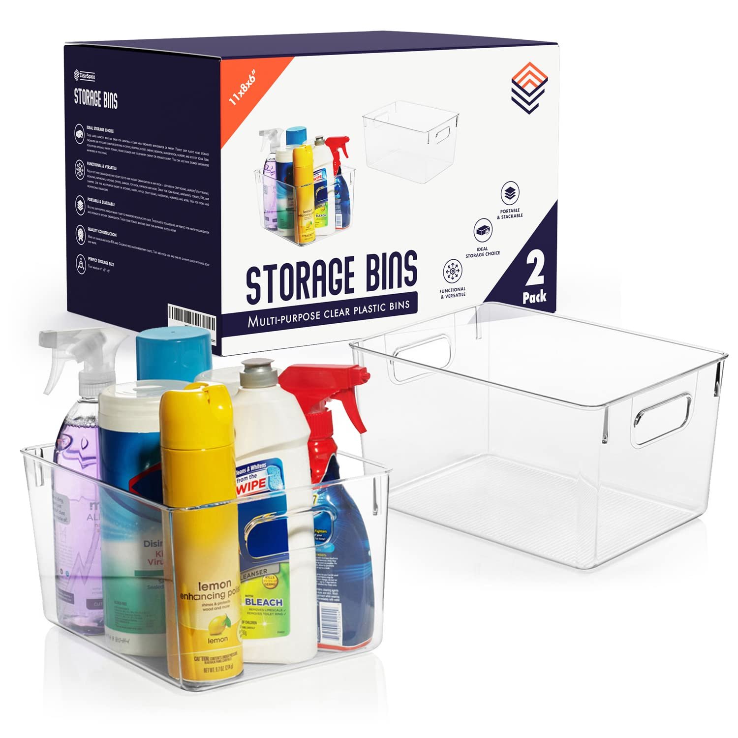 ClearSpace Clear Plastic Storage Bins – Pantr...