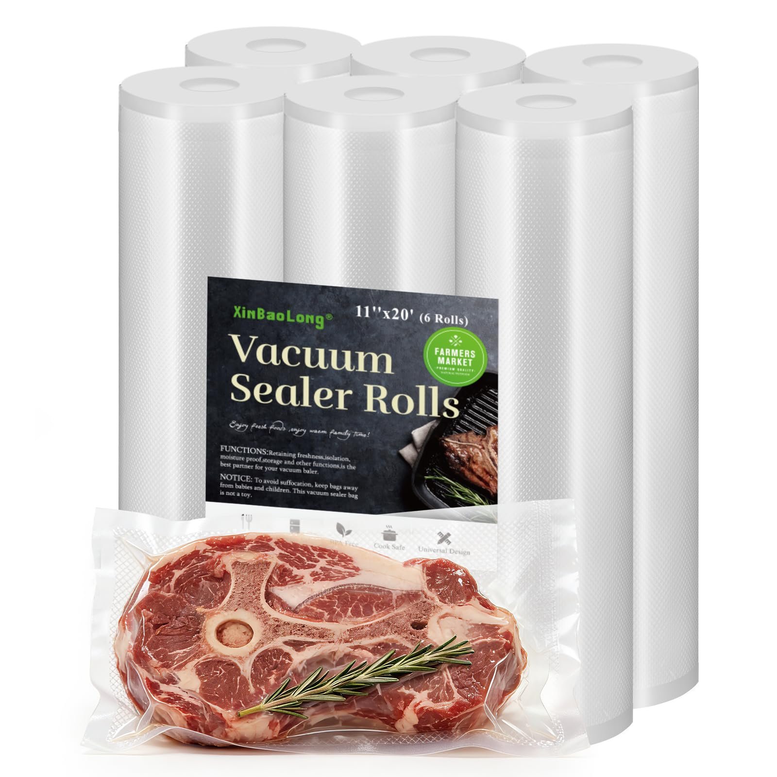 Kitchen Essentials, Vacuum Sealer Bags, 6 Rol...