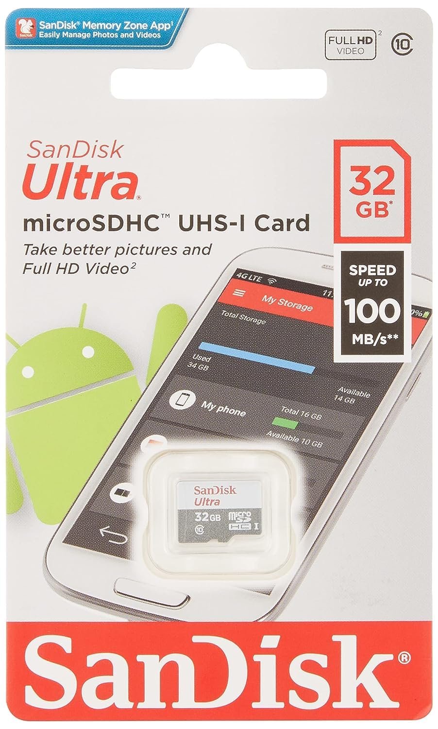 SanDisk Ultra microSDHC 32GB 100MB/s Class 10...