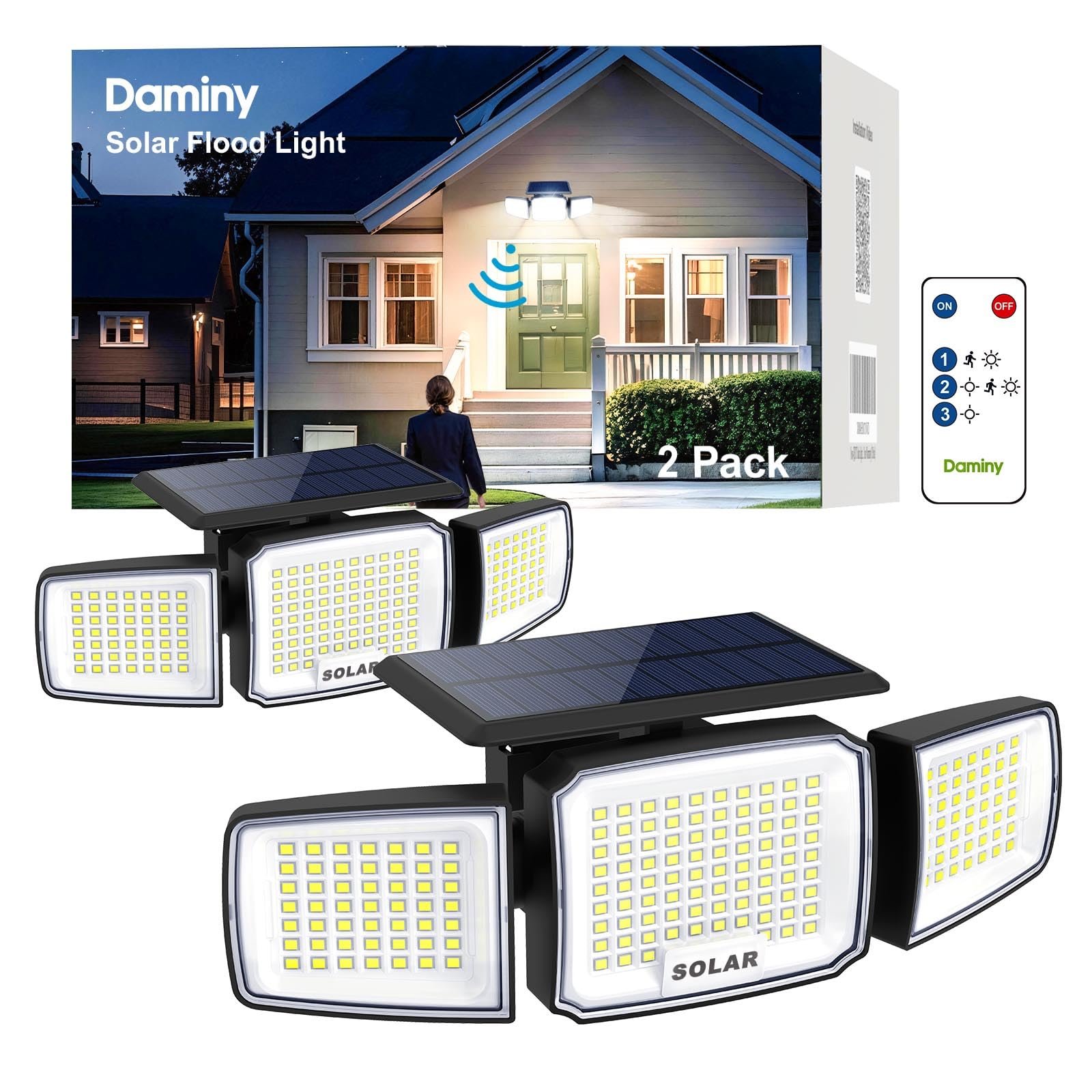 DAMINY Solar Security Light with Motion Senso...