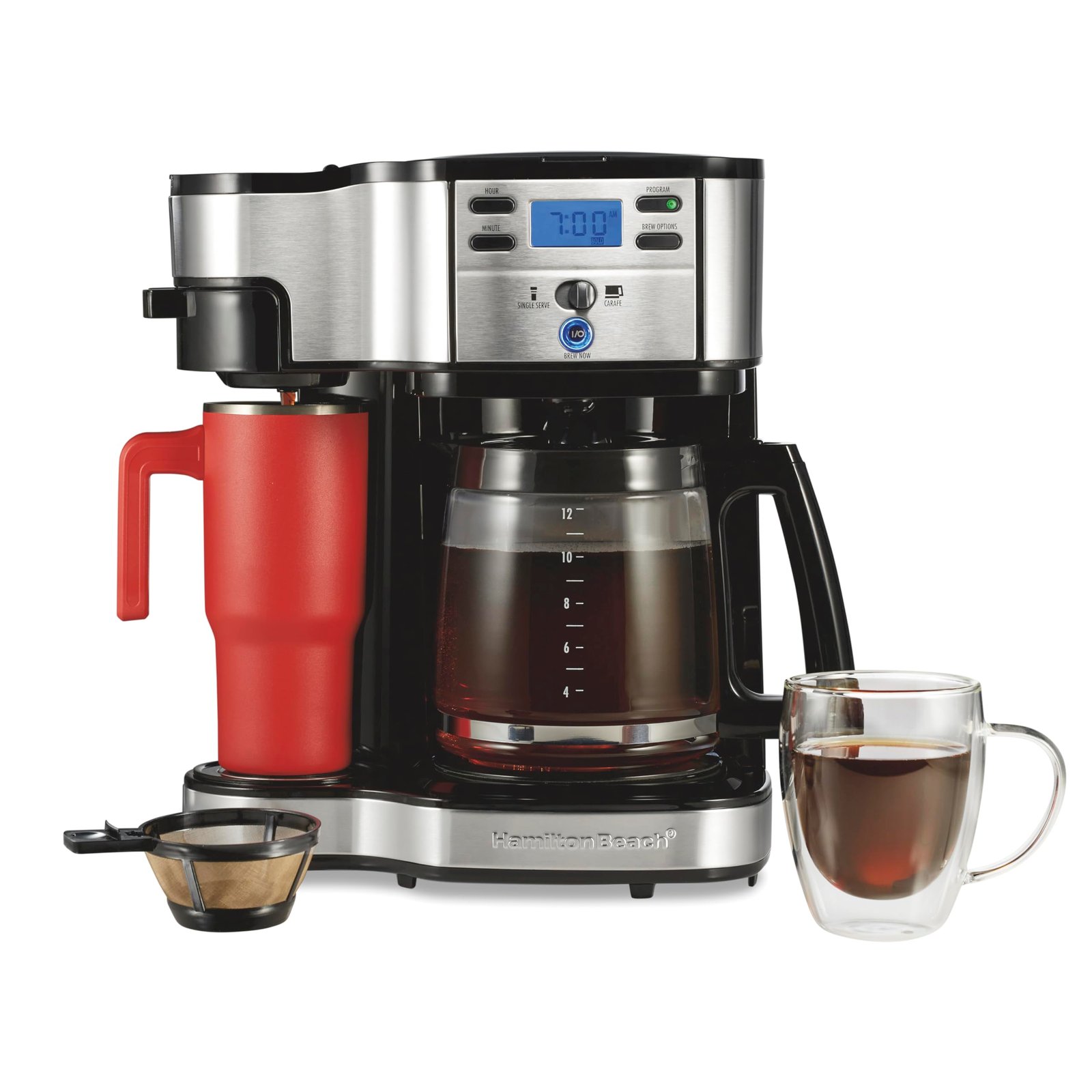 Hamilton Beach 2-Way Brewer Coffee Maker, Sin...